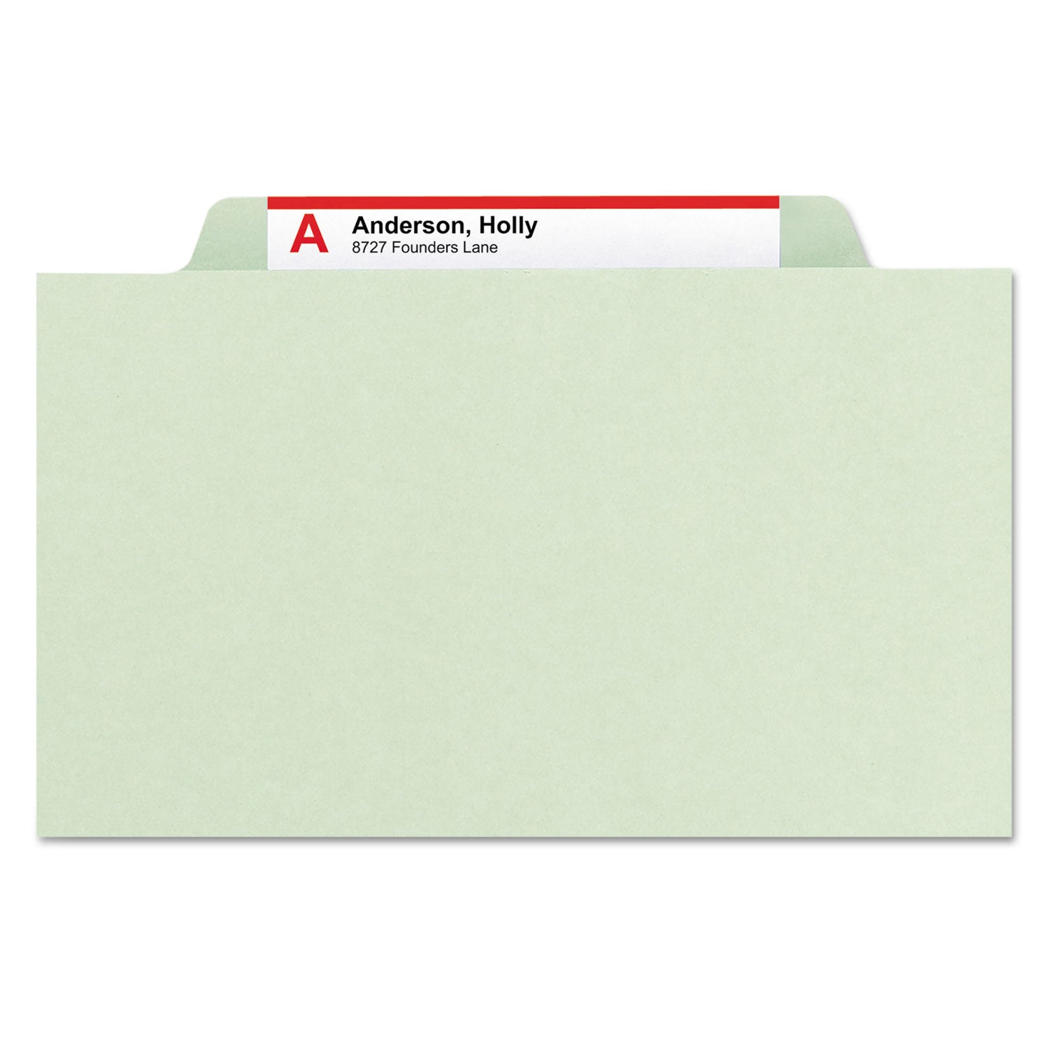 Smead™ Pressboard Classification Folders, Eight SafeSHIELD Fasteners, 2/5-Cut Tabs, 3 Dividers, Letter Size, Gray-Green, 10/Box