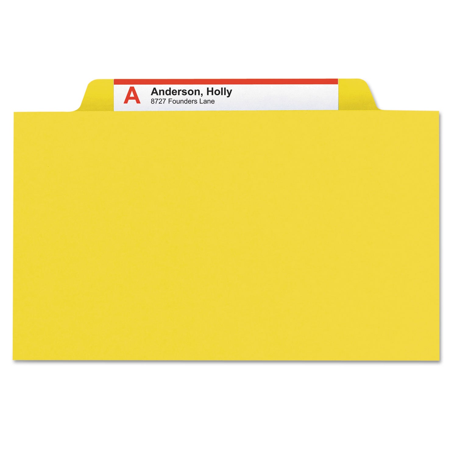 Smead™ Four-Section Pressboard Top Tab Classification Folders, Four SafeSHIELD Fasteners, 1 Divider, Letter Size, Yellow, 10/Box