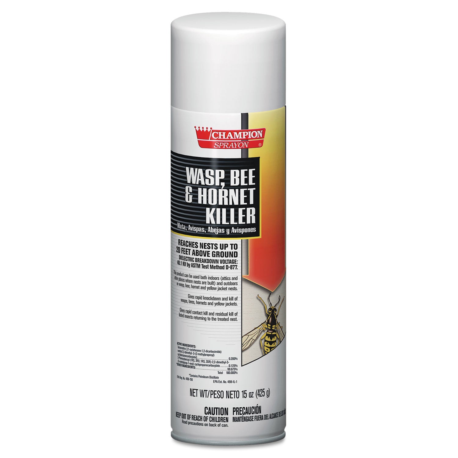 Champion Sprayon Wasp, Bee and Hornet Killer, 15 oz Aerosol Spray, 12/Carton