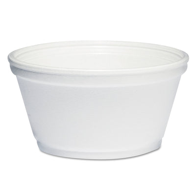 DART Foam Container, Extra Squat, 8 oz, White, 1,000/Carton - Flipcost