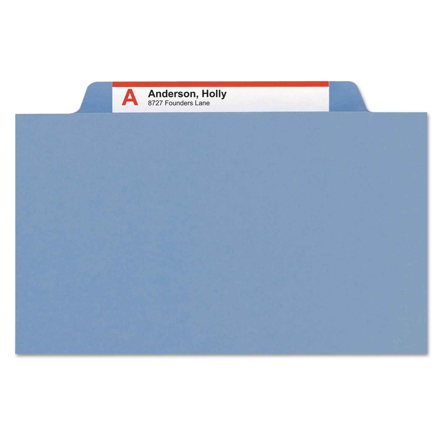 Smead™ Top Tab Classification Folders, Four SafeSHIELD Fasteners, 2" Expansion, 1 Divider, Letter Size, Blue Exterior, 10/Box