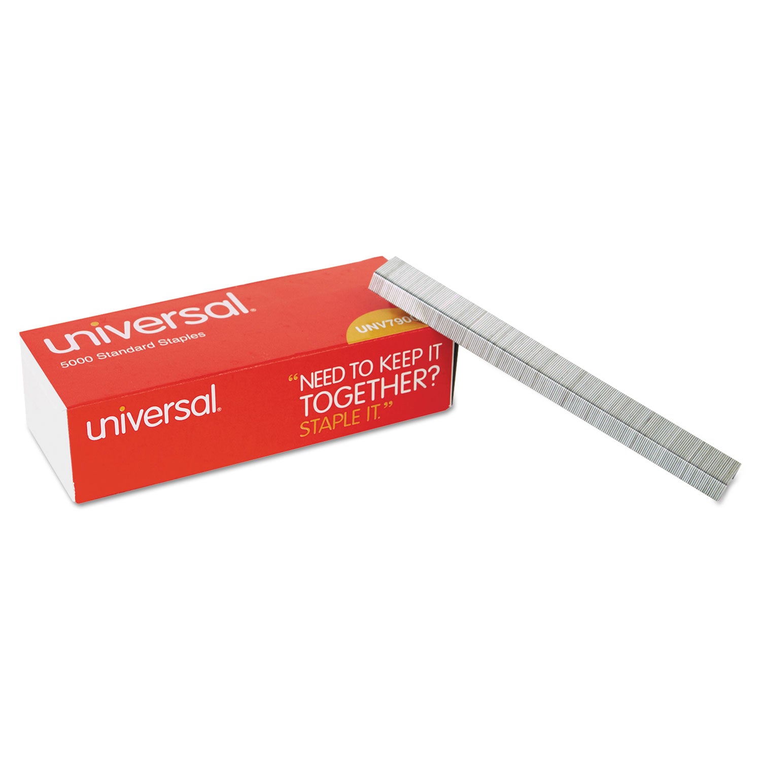 Universal® Standard Chisel Point Staples, 0.25" Leg, 0.5" Crown, Steel, 5,000/Box