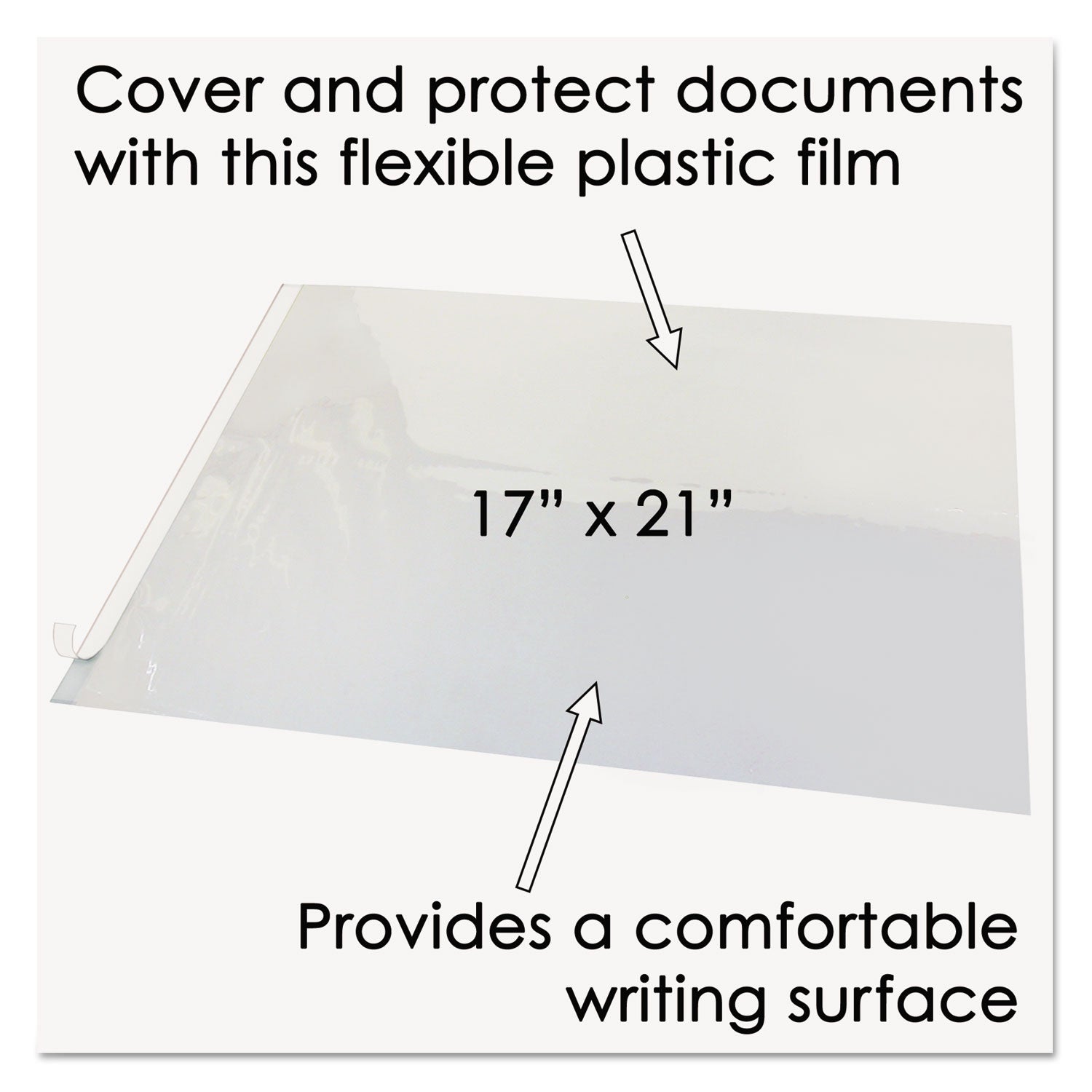 Artistic® Second Sight Clear Plastic Desk Protector, with Hinged Protector, 21 x 17, Clear