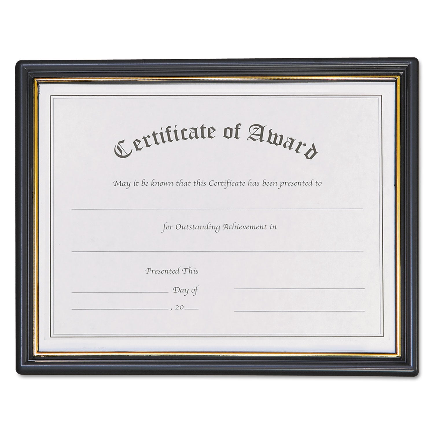 NuDell™ Economy Framed Achievement/Appreciation Awards, 11 x 8.5, Horiztontal Orientation, White with Black Border