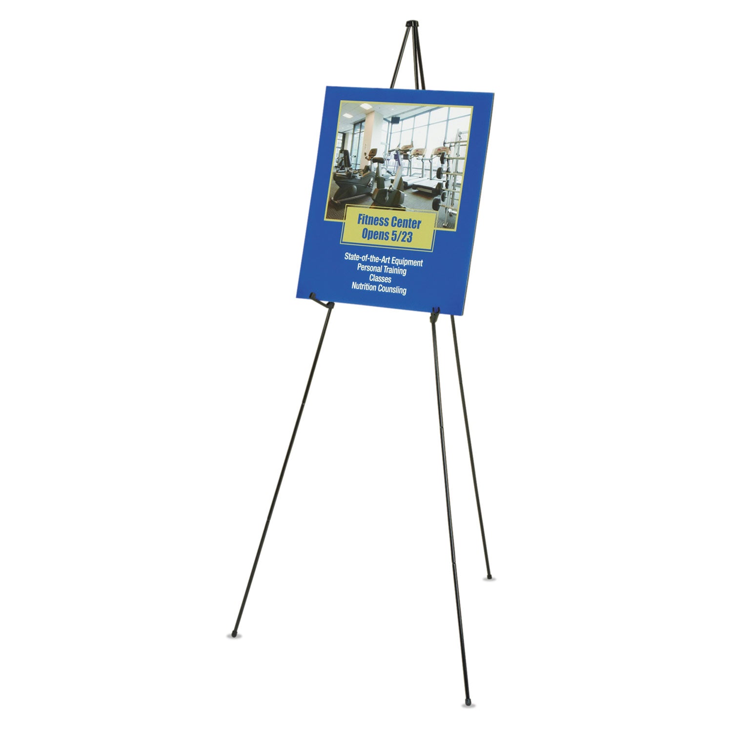 Quartet® Full Size Instant Easel, 62.38" Maximum Height, Steel, Black