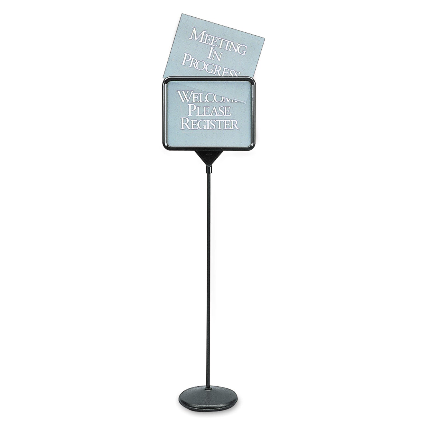 Sign(ware) Pedestal Sign, 14 x 11, Assorted Signage, Black Frame