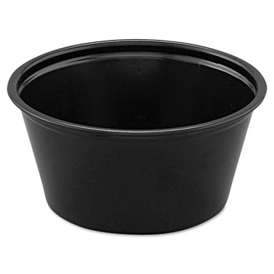 DART Polystyrene Portion Cups, 2 oz, Black, 250/Bag, 10 Bags/Carton - Flipcost