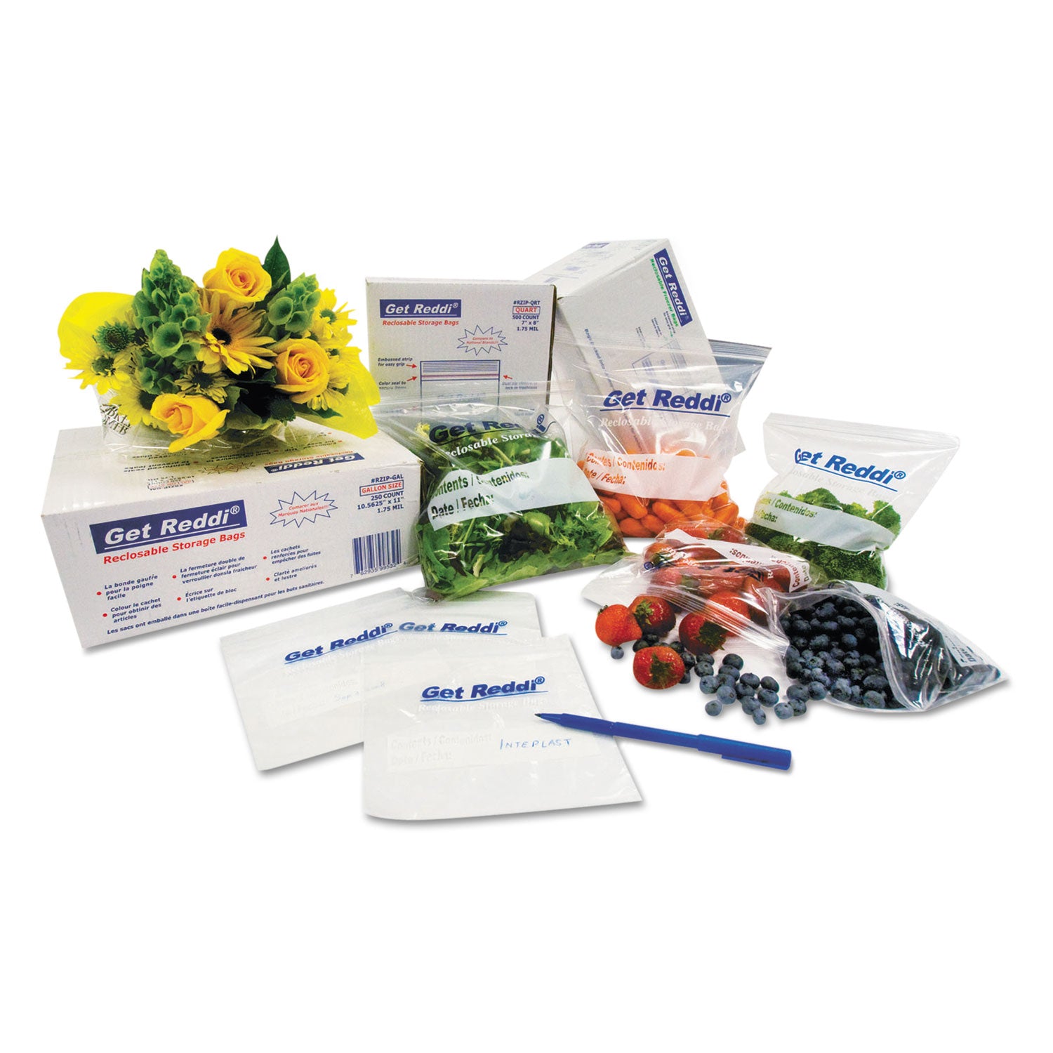 Inteplast Group Food Bags, 5.5 gal, 10" x 8" x 24", Clear, 500/Carton