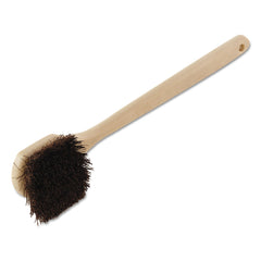 Boardwalk® Utility Brush, Brown Palmyra Fiber Bristles, 5.5" Brush, 14.5" Tan Plastic Handle - Flipcost