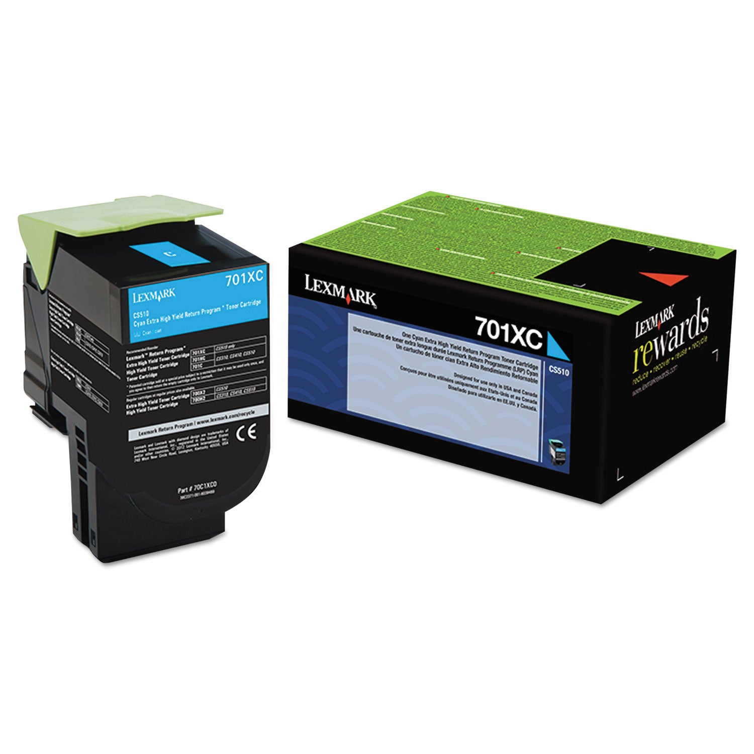 70C1XC0 Return Program Extra High-Yield Toner, 4,000 Page-Yield, Cyan