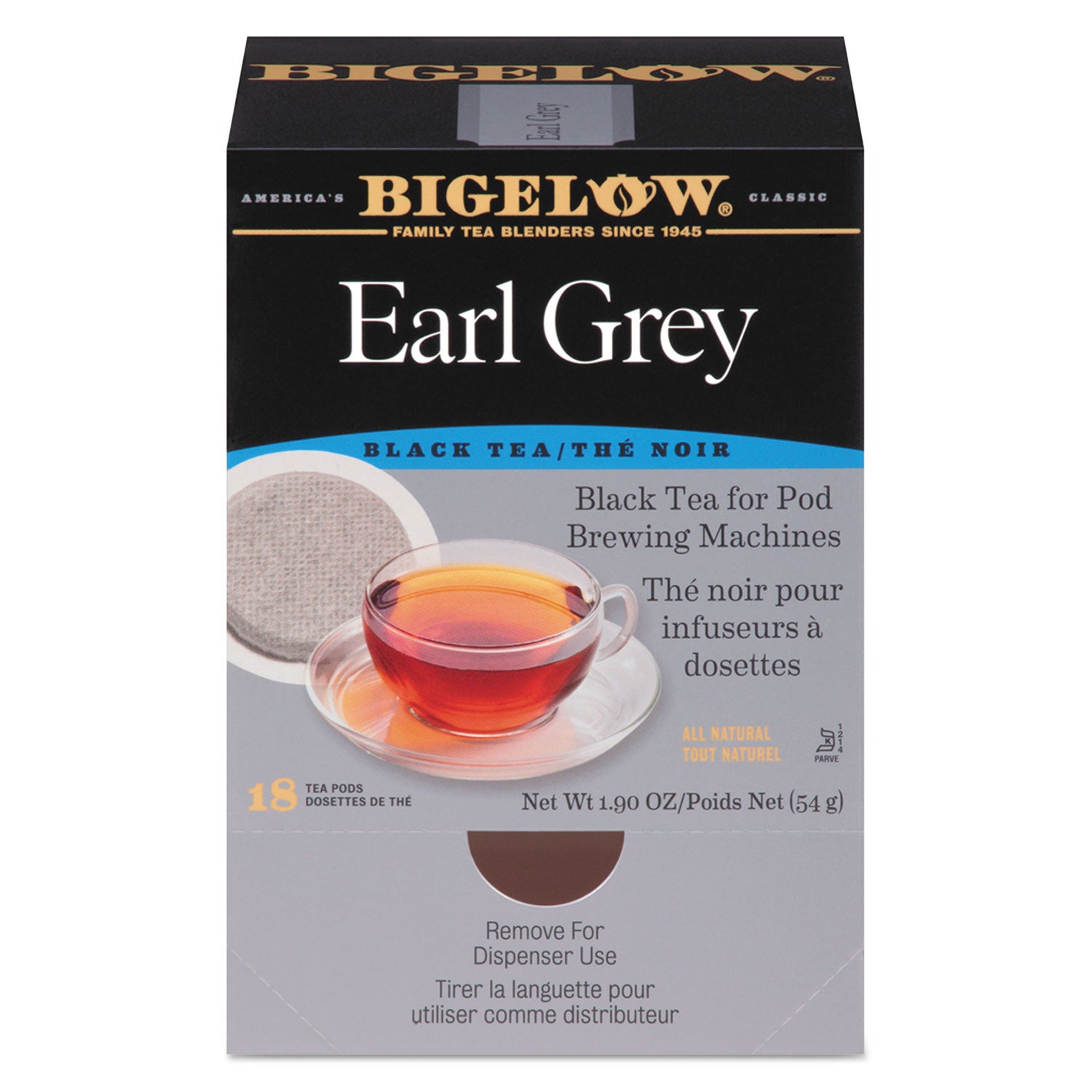 Earl Grey Black Tea Pods, 1.90 oz, 18/Box