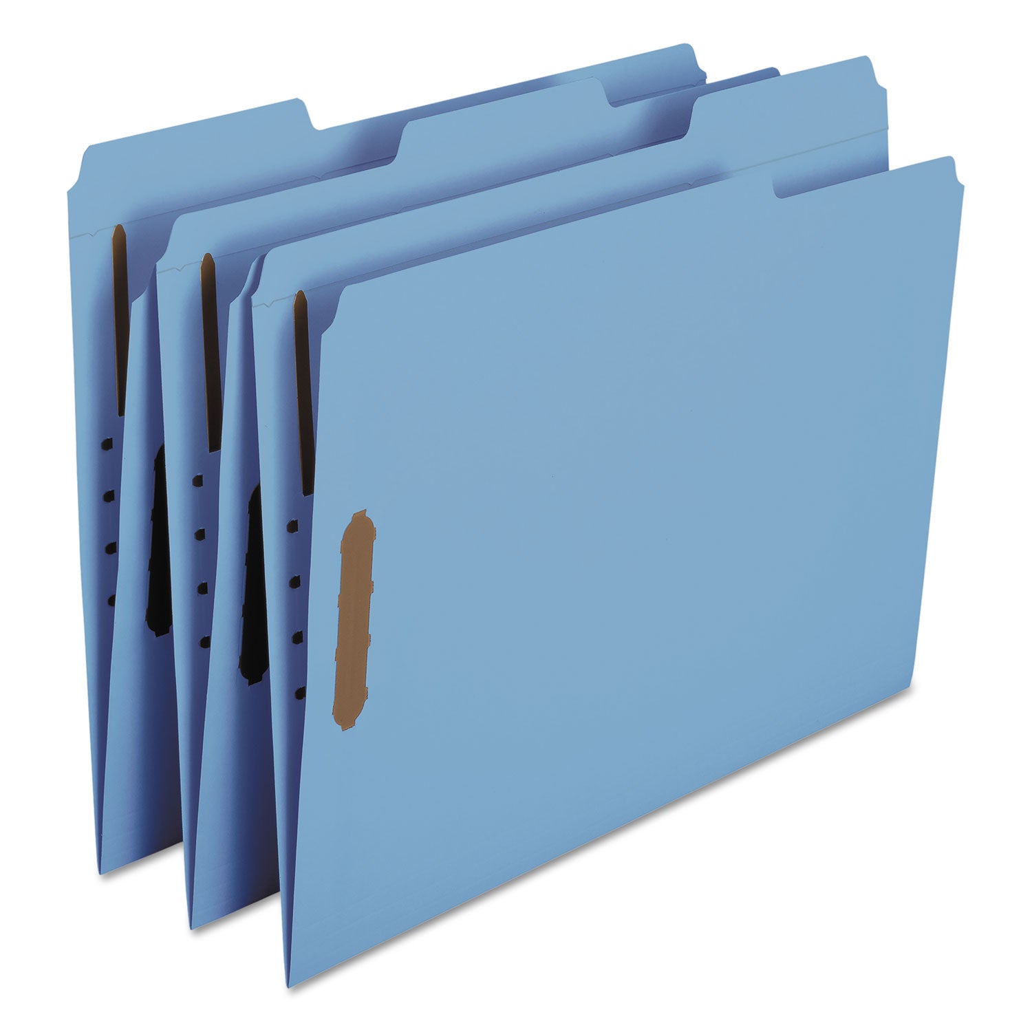 Smead™ Top Tab Colored Fastener Folders, 0.75" Expansion, 2 Fasteners, Letter Size, Blue Exterior, 50/Box