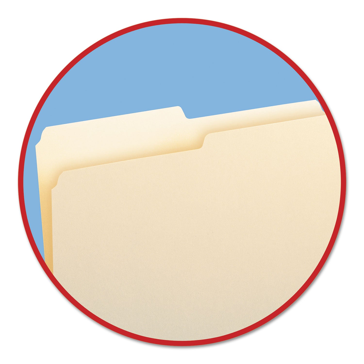 Smead™ Manila File Folders, 1/2-Cut Tabs: Assorted, Letter Size, 0.75" Expansion, Manila, 100/Box