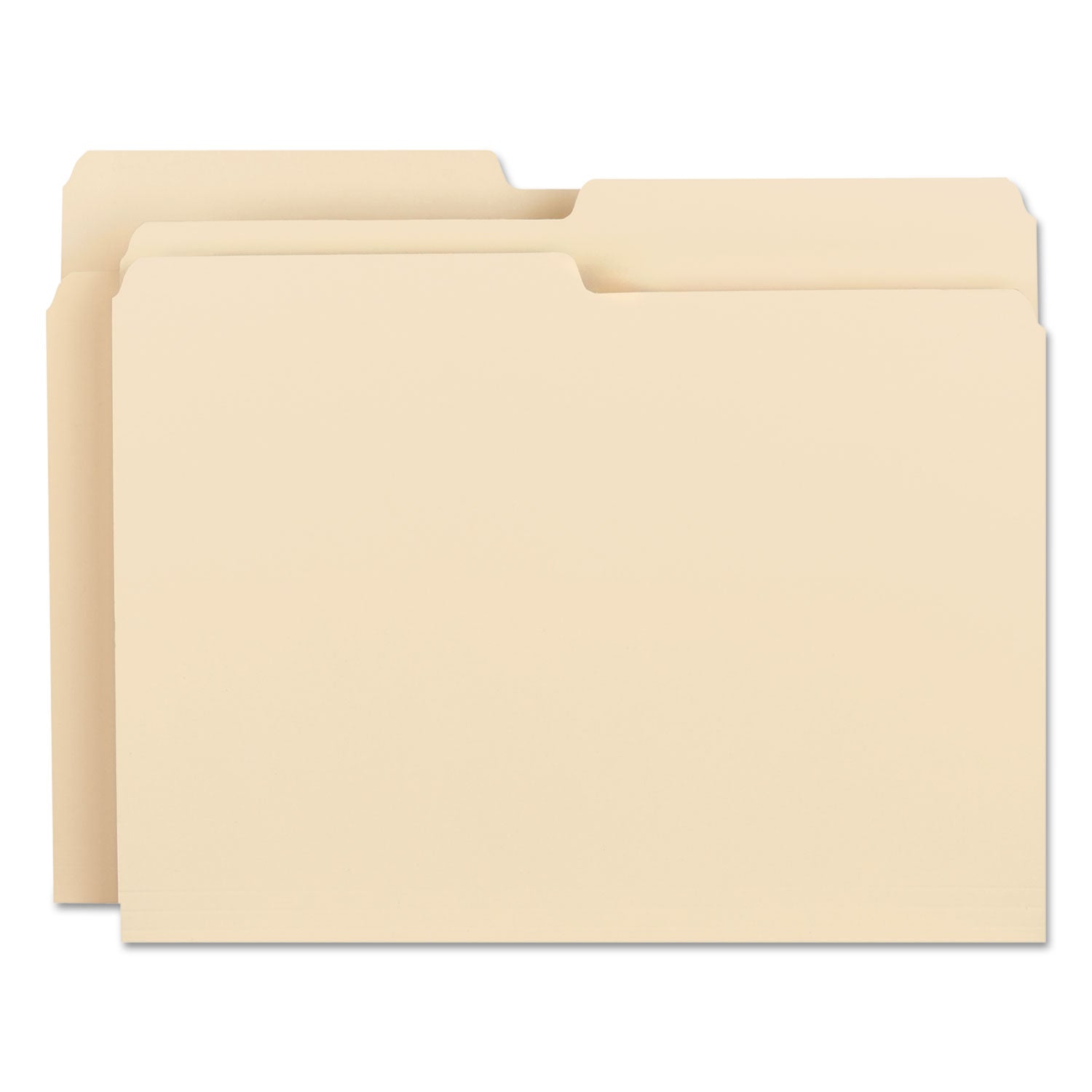 Smead™ Manila File Folders, 1/2-Cut Tabs: Assorted, Letter Size, 0.75" Expansion, Manila, 100/Box