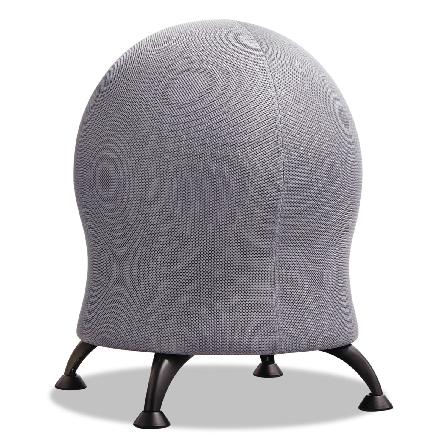 Zenergy Ball Chair, Backless, Supports Up to 250 lb, Gray Fabric Seat, Black Base