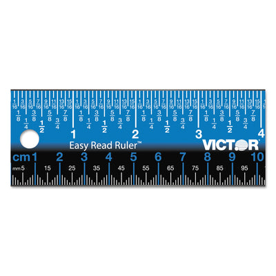Victor® Easy Read Stainless Steel Ruler, Standard/Metric, 12".5 Long, Blue - Flipcost