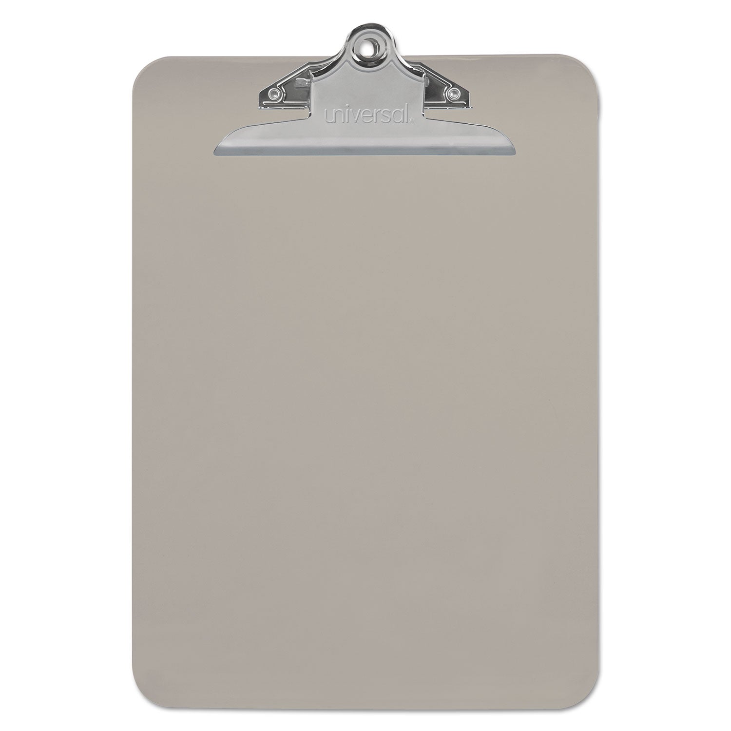 Universal® Plastic Clipboard with High Capacity Clip, 1.25" Clip Capacity, Holds 8.5 x 11 Sheets, Translucent Black