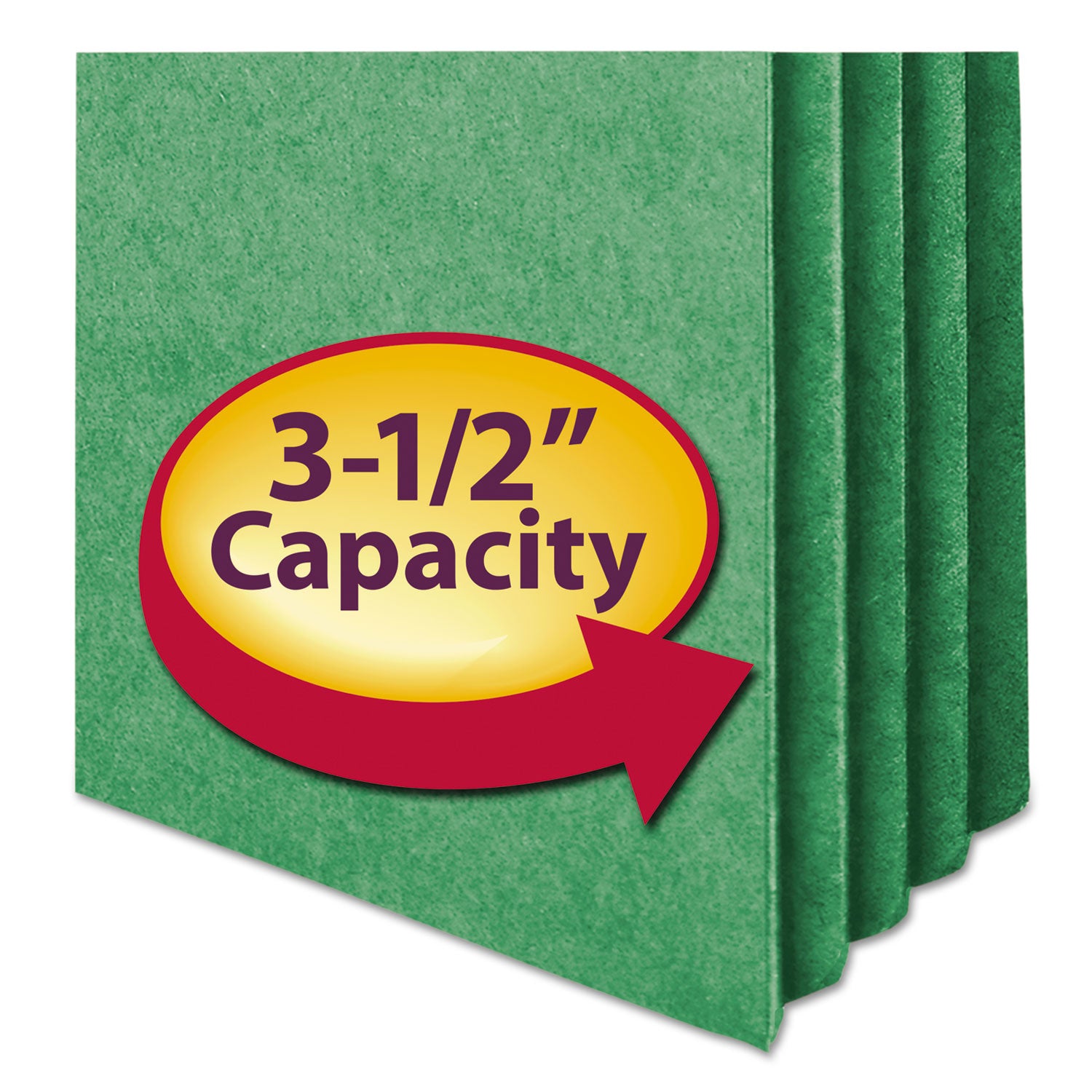 Smead™ Colored File Pockets, 3.5" Expansion, Letter Size, Green