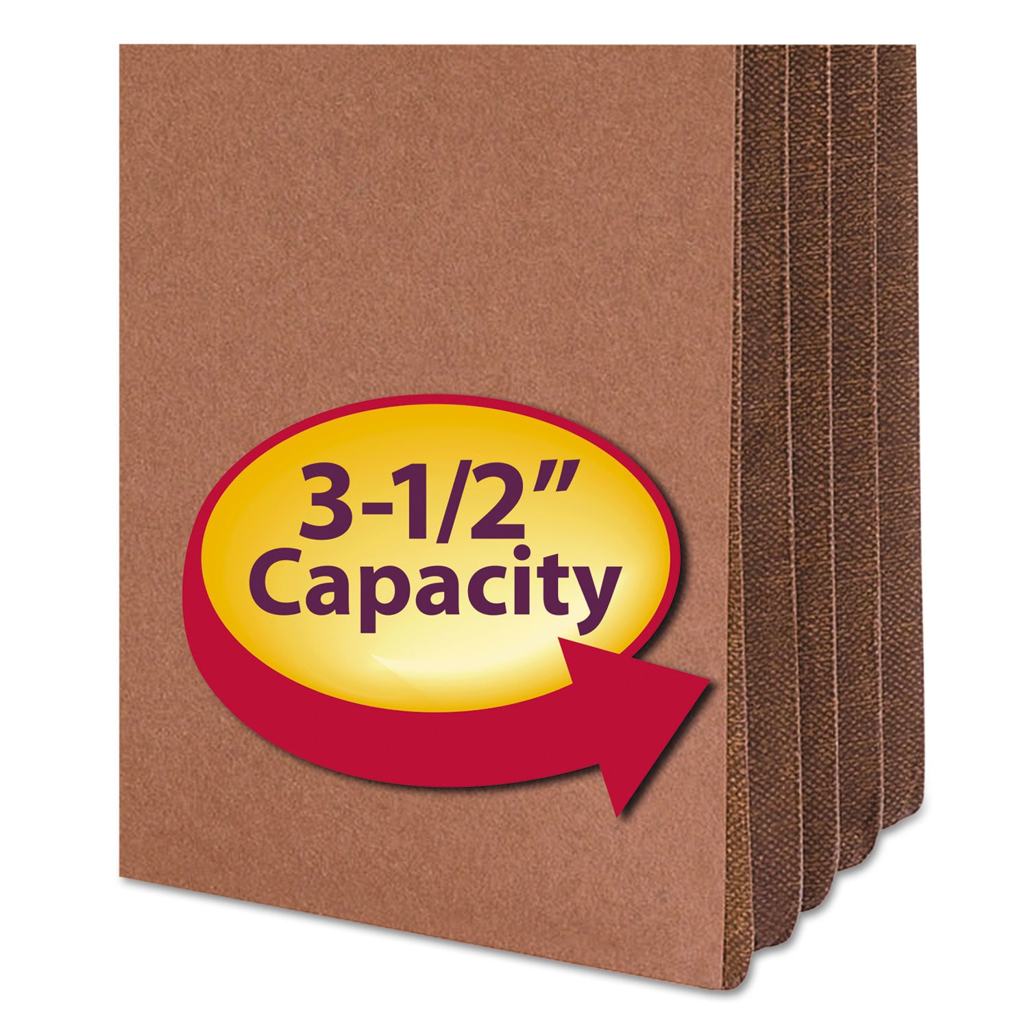 Smead™ Redrope Drop-Front File Pockets with Fully Lined Gussets, 3.5" Expansion, Letter Size, Redrope, 10/Box