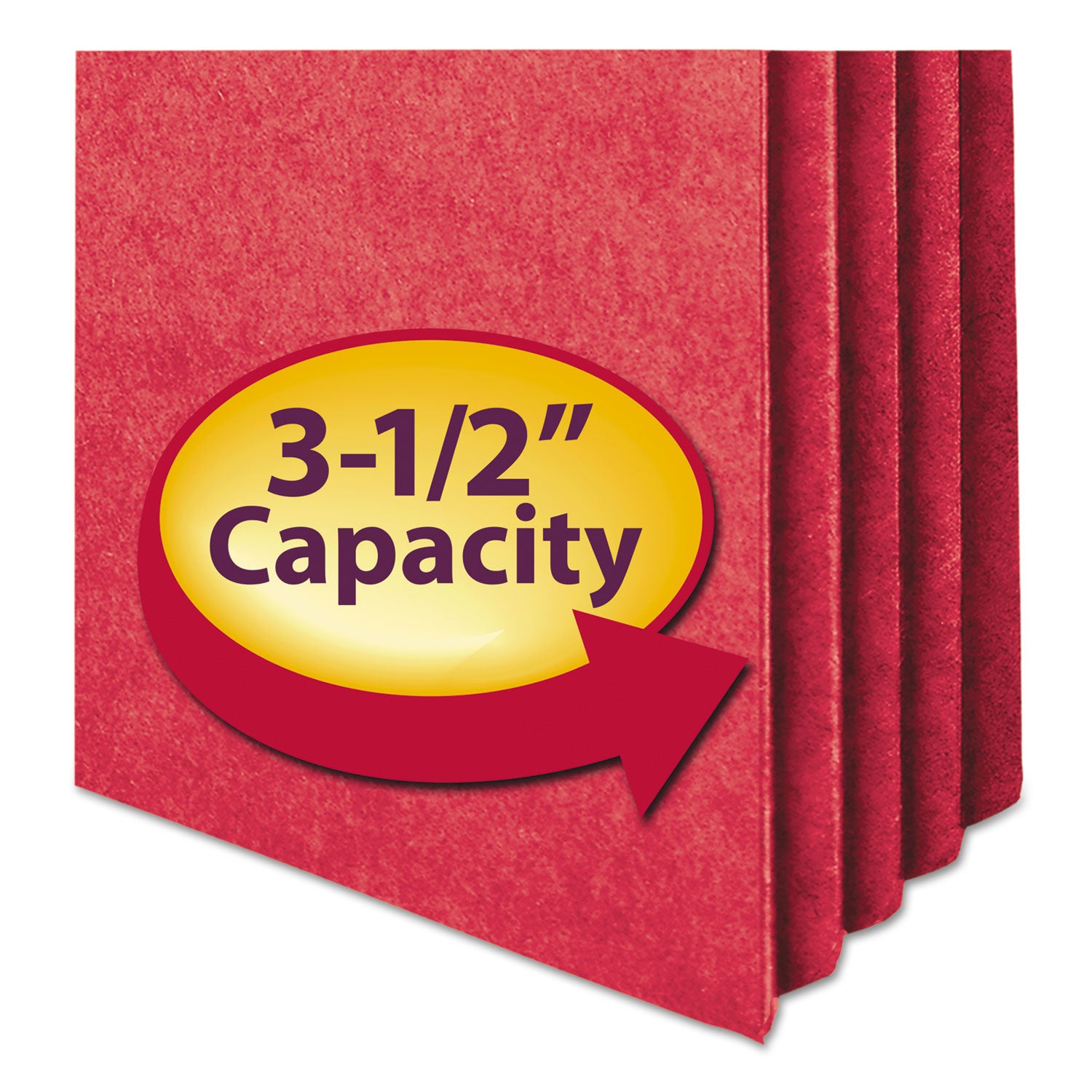 Smead™ Colored File Pockets, 3.5" Expansion, Letter Size, Red