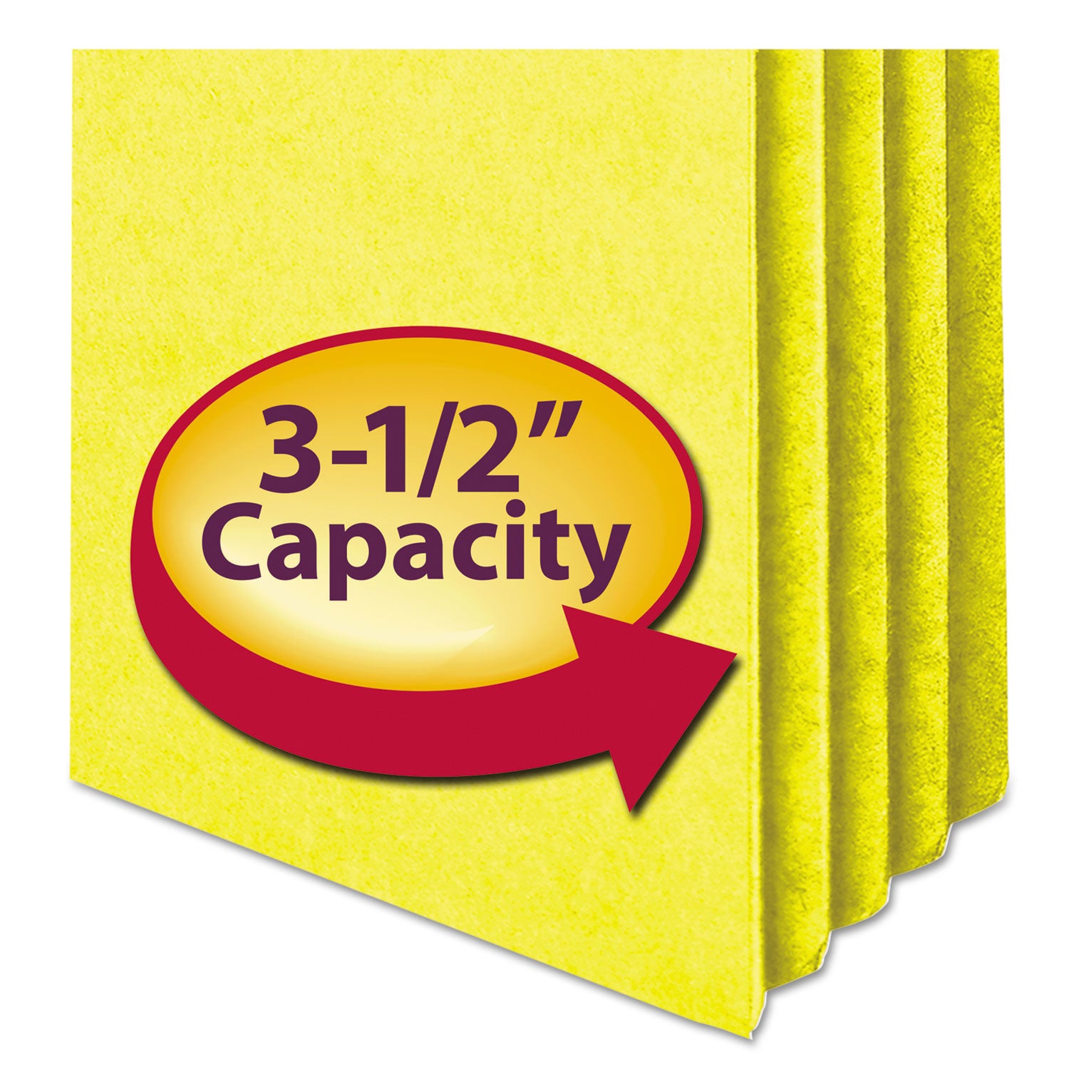 Smead™ Colored File Pockets, 3.5" Expansion, Letter Size, Yellow