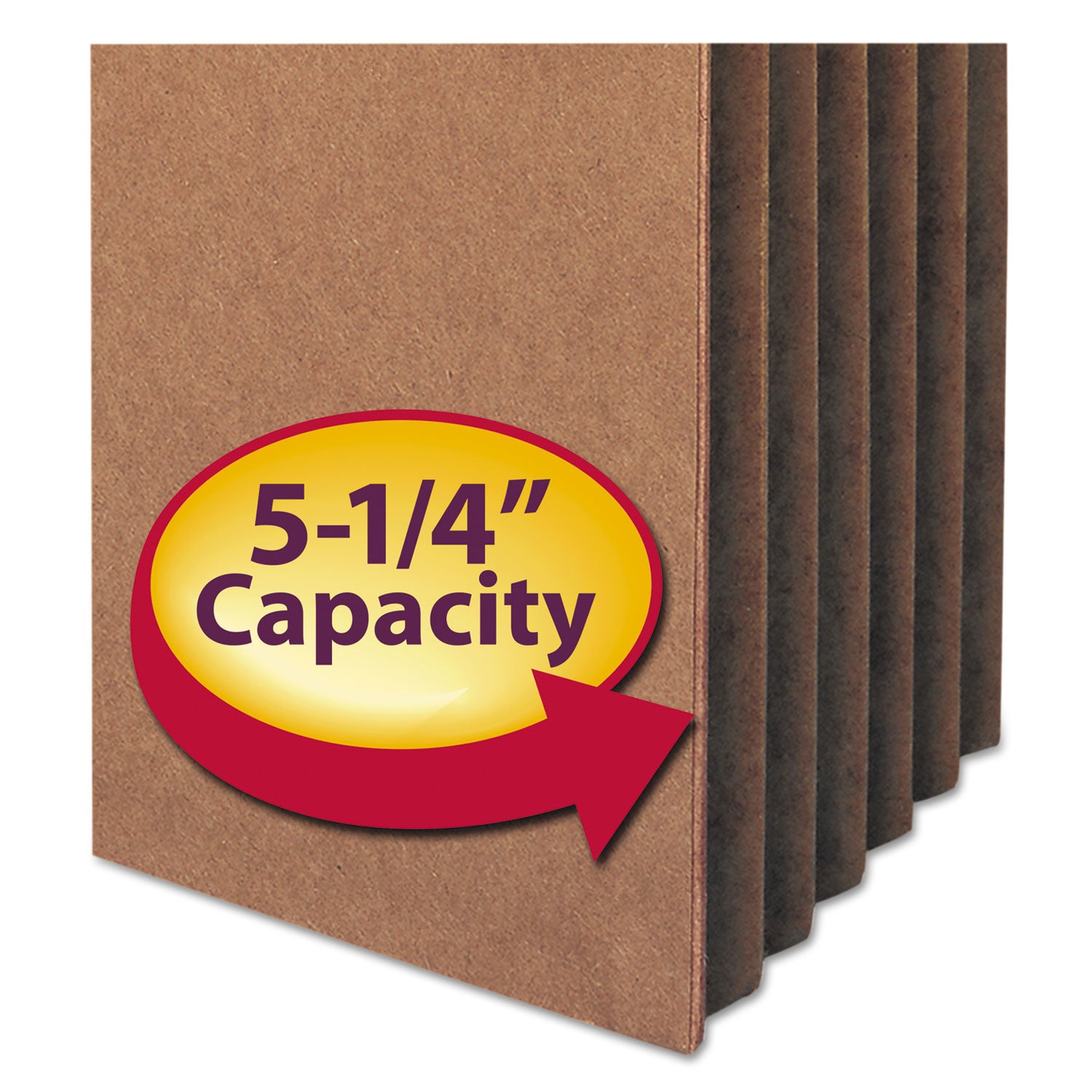 Smead™ Redrope Drop Front File Pockets, 5.25" Expansion, Letter Size, Redrope, 10/Box