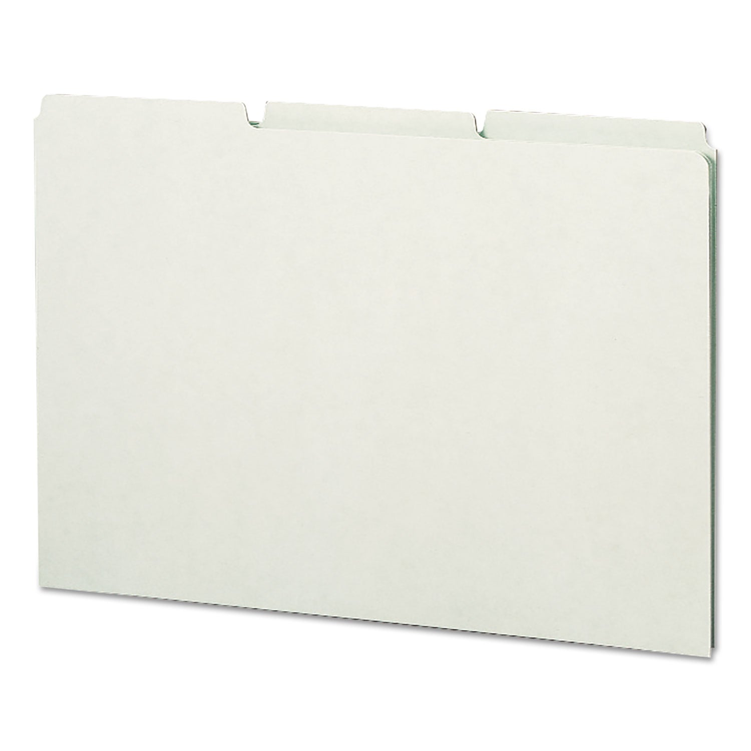 Recycled Blank Top Tab File Guides, 1/3-Cut Top Tab, Blank, 8.5 x 14, Green, 50/Box