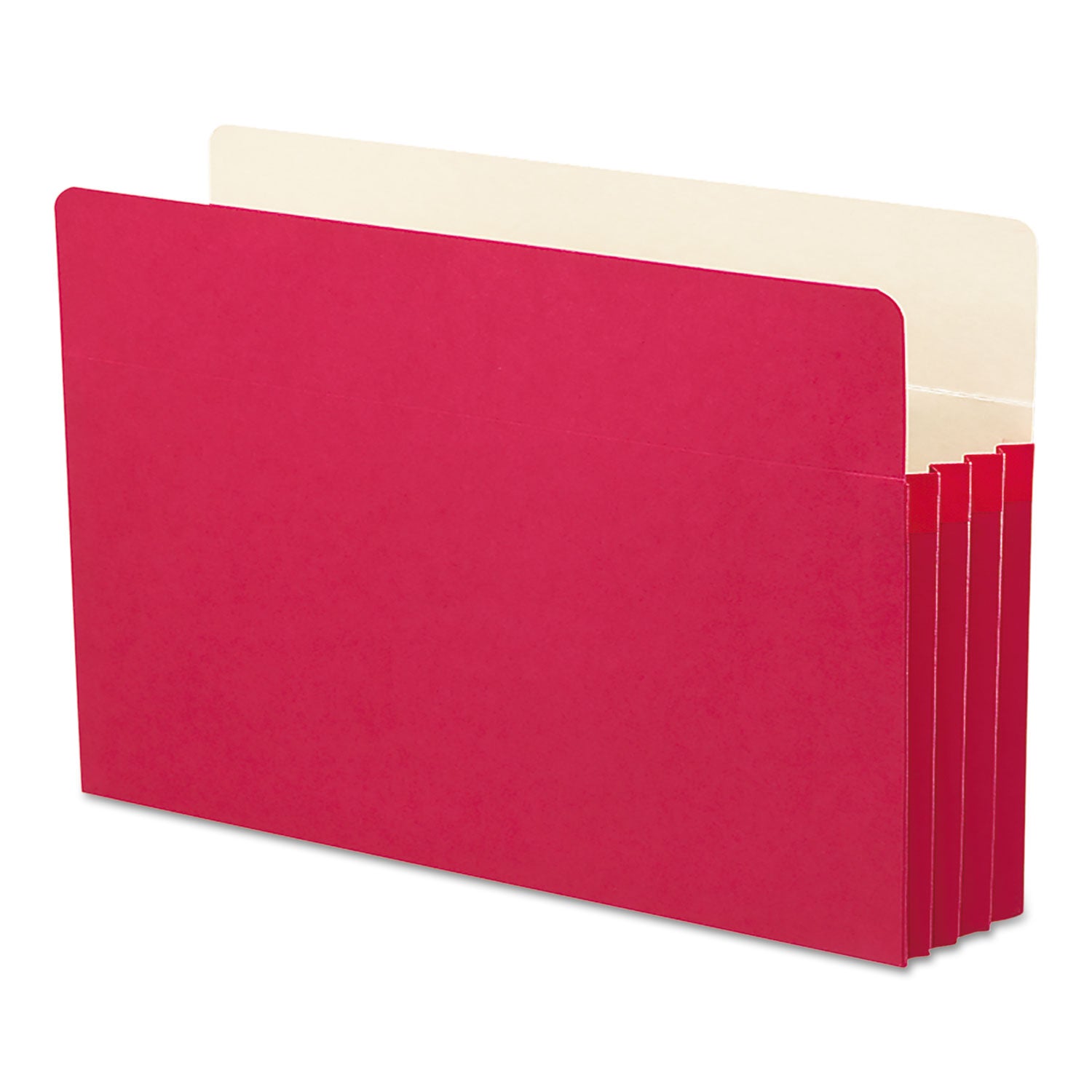 Smead™ Colored File Pockets, 3.5" Expansion, Legal Size, Red