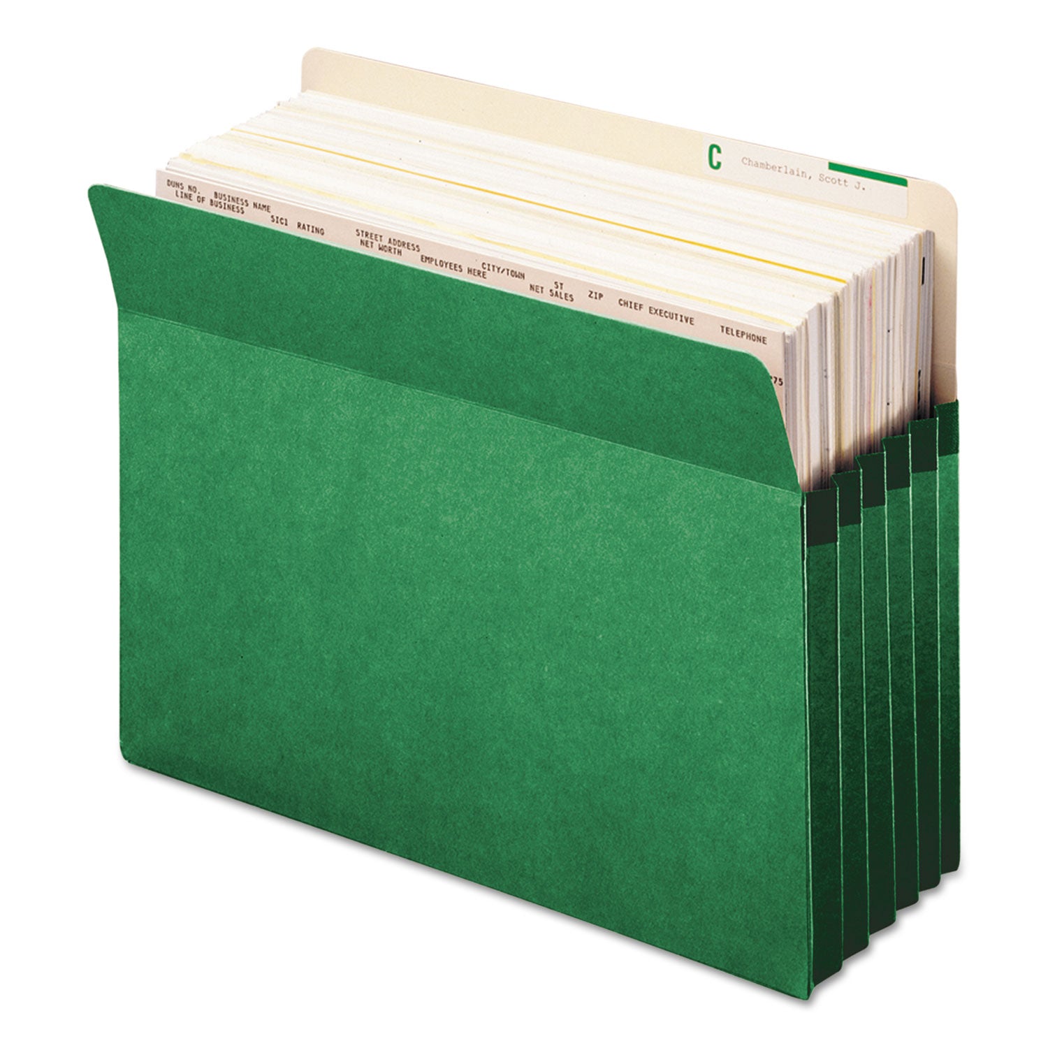 Smead™ Colored File Pockets, 5.25" Expansion, Letter Size, Green