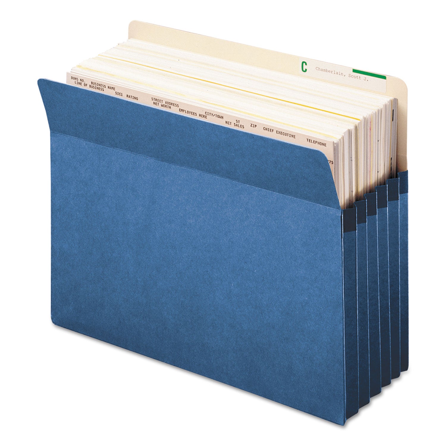 Smead™ Colored File Pockets, 5.25" Expansion, Letter Size, Blue