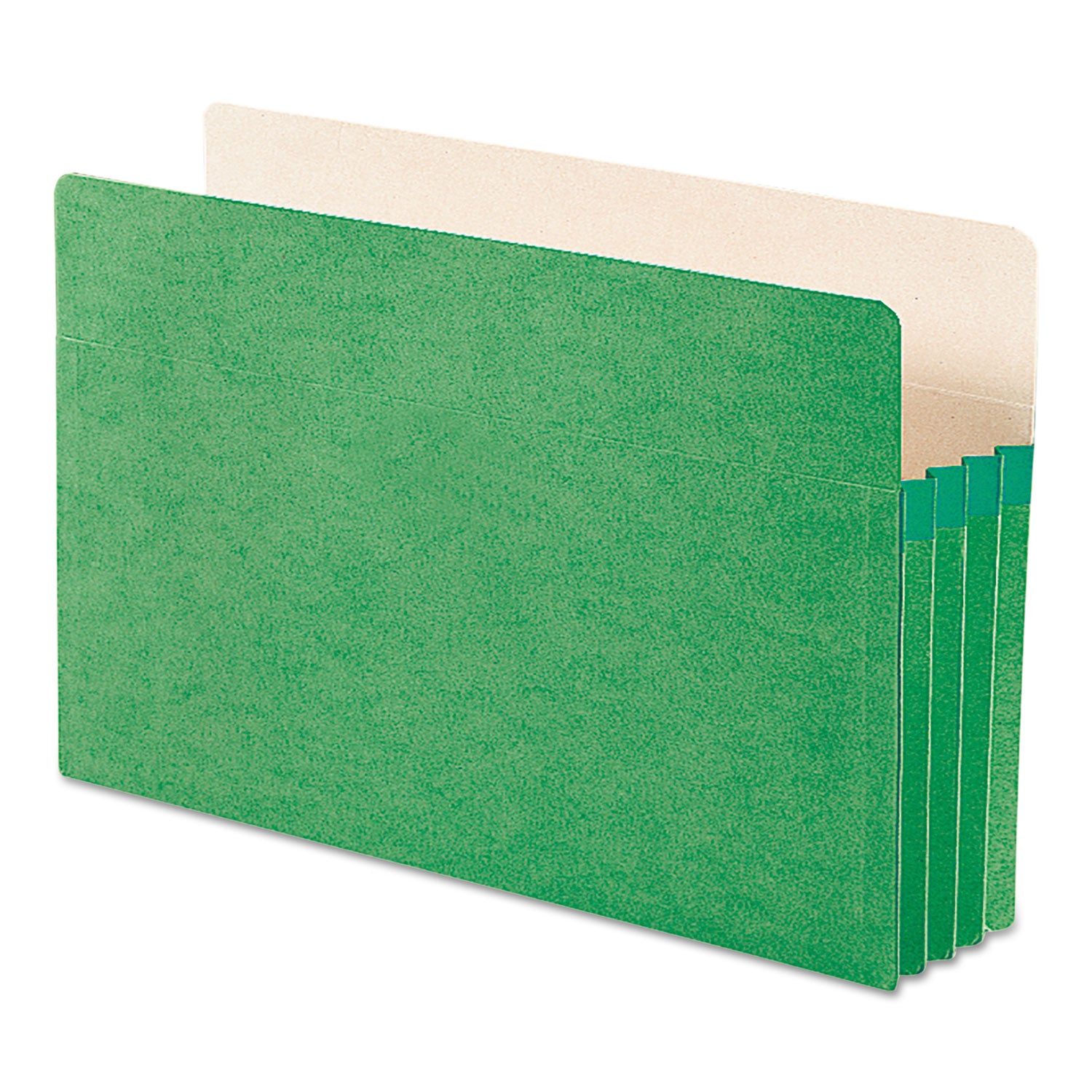 Smead™ Colored File Pockets, 3.5" Expansion, Legal Size, Green