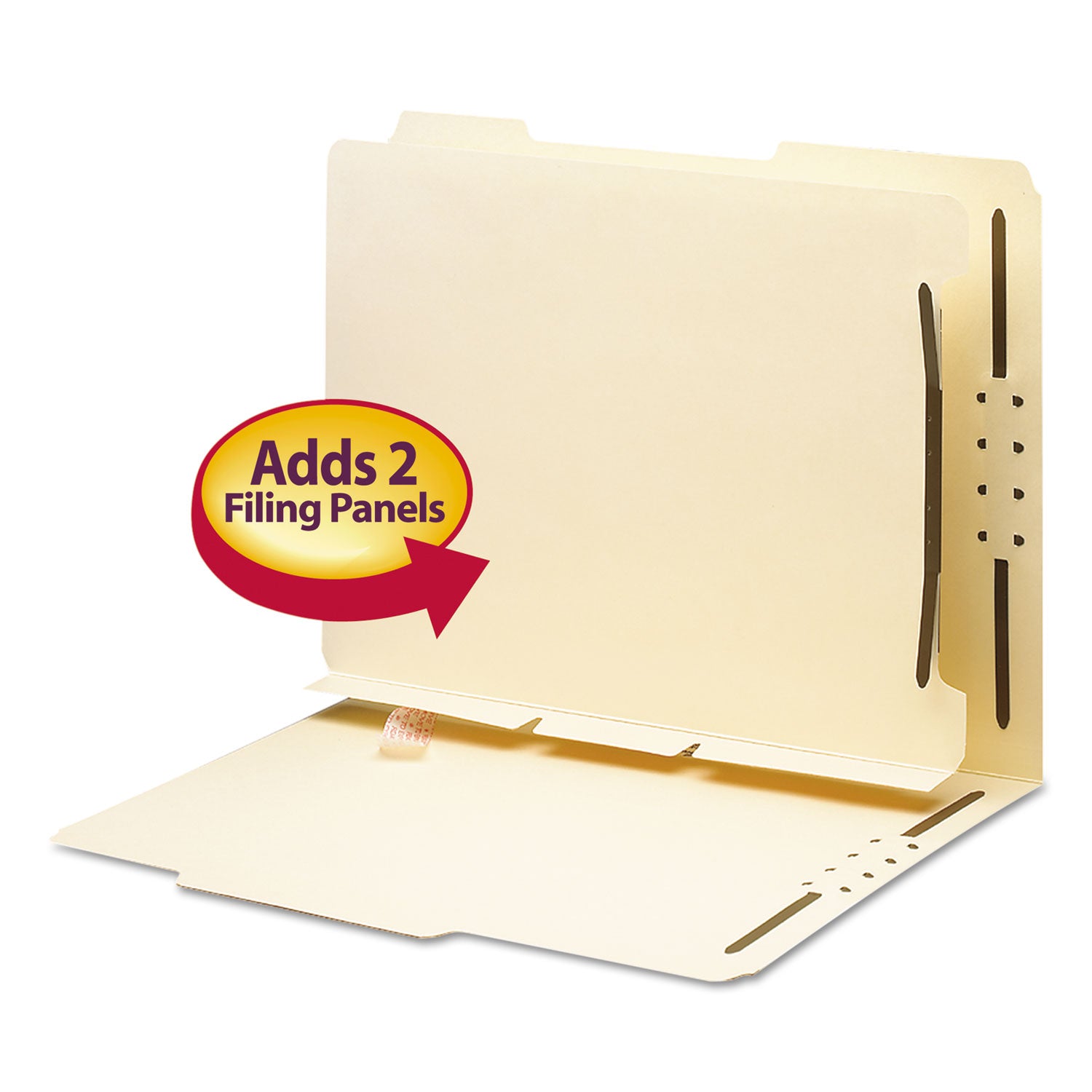 Smead™ Self-Adhesive Folder Dividers with Twin-Prong Fasteners for Top/End Tab Folders, 1 Fastener, Letter Size, Manila, 25/Pack