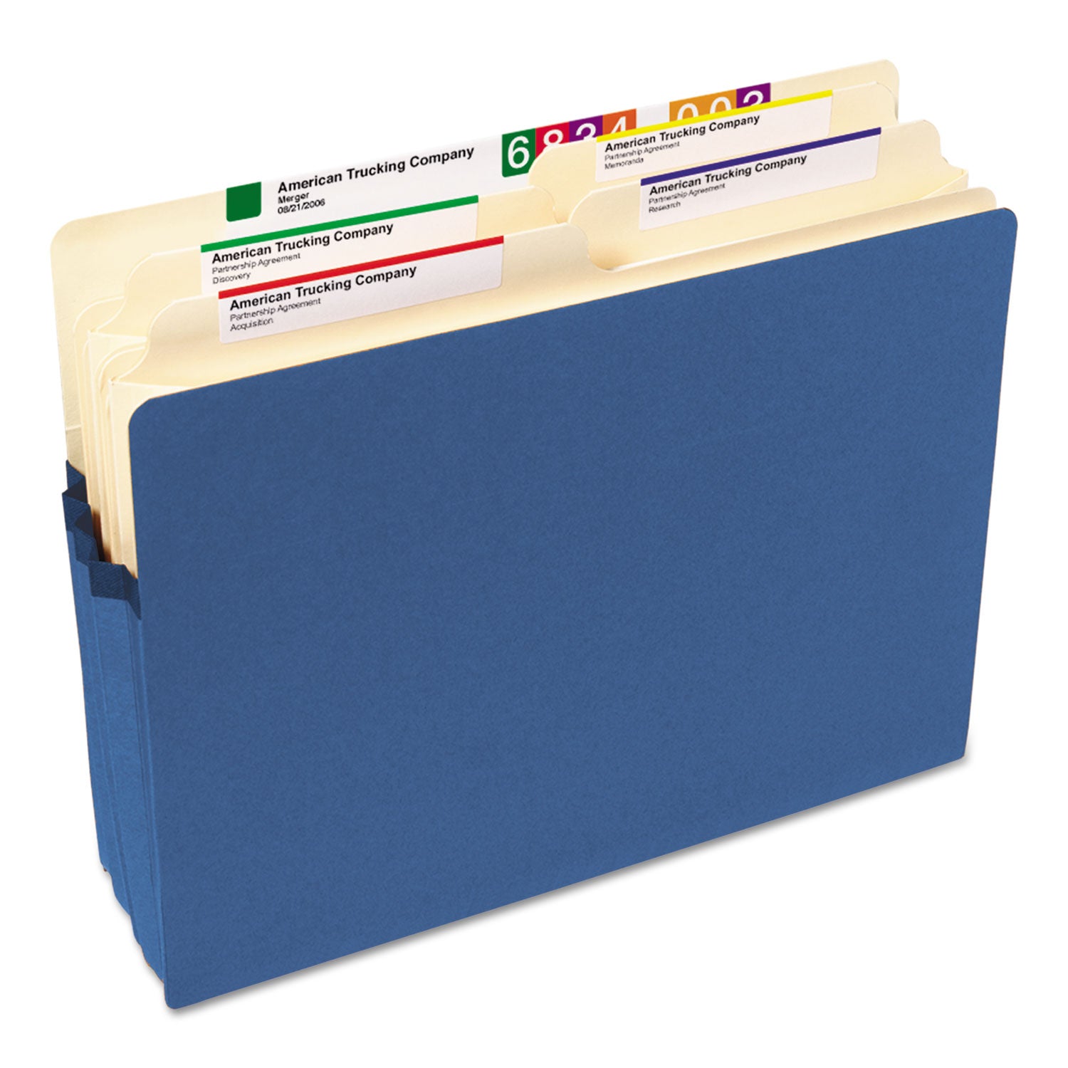 Smead™ Colored File Pockets, 3.5" Expansion, Letter Size, Blue