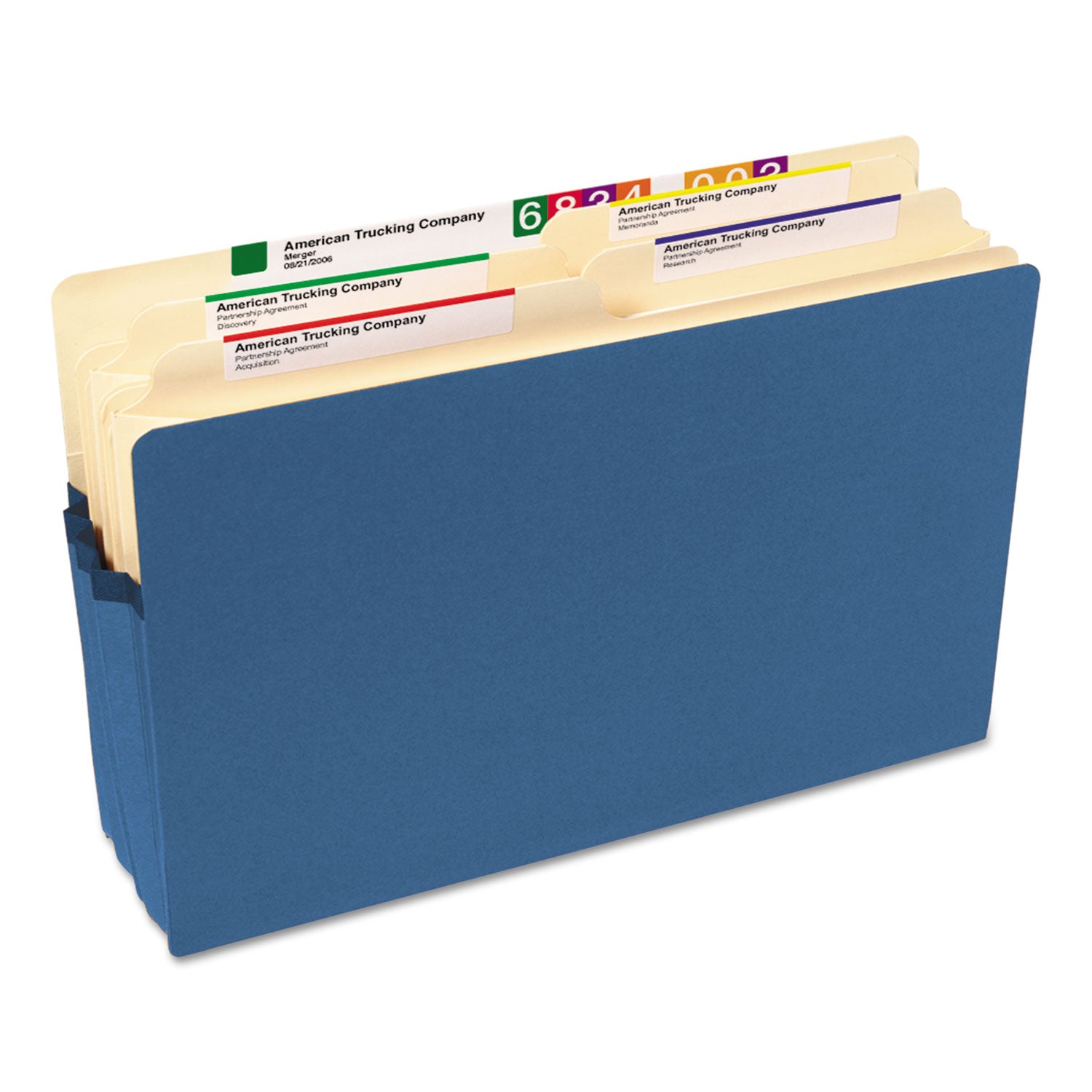 Smead™ Colored File Pockets, 3.5" Expansion, Legal Size, Blue