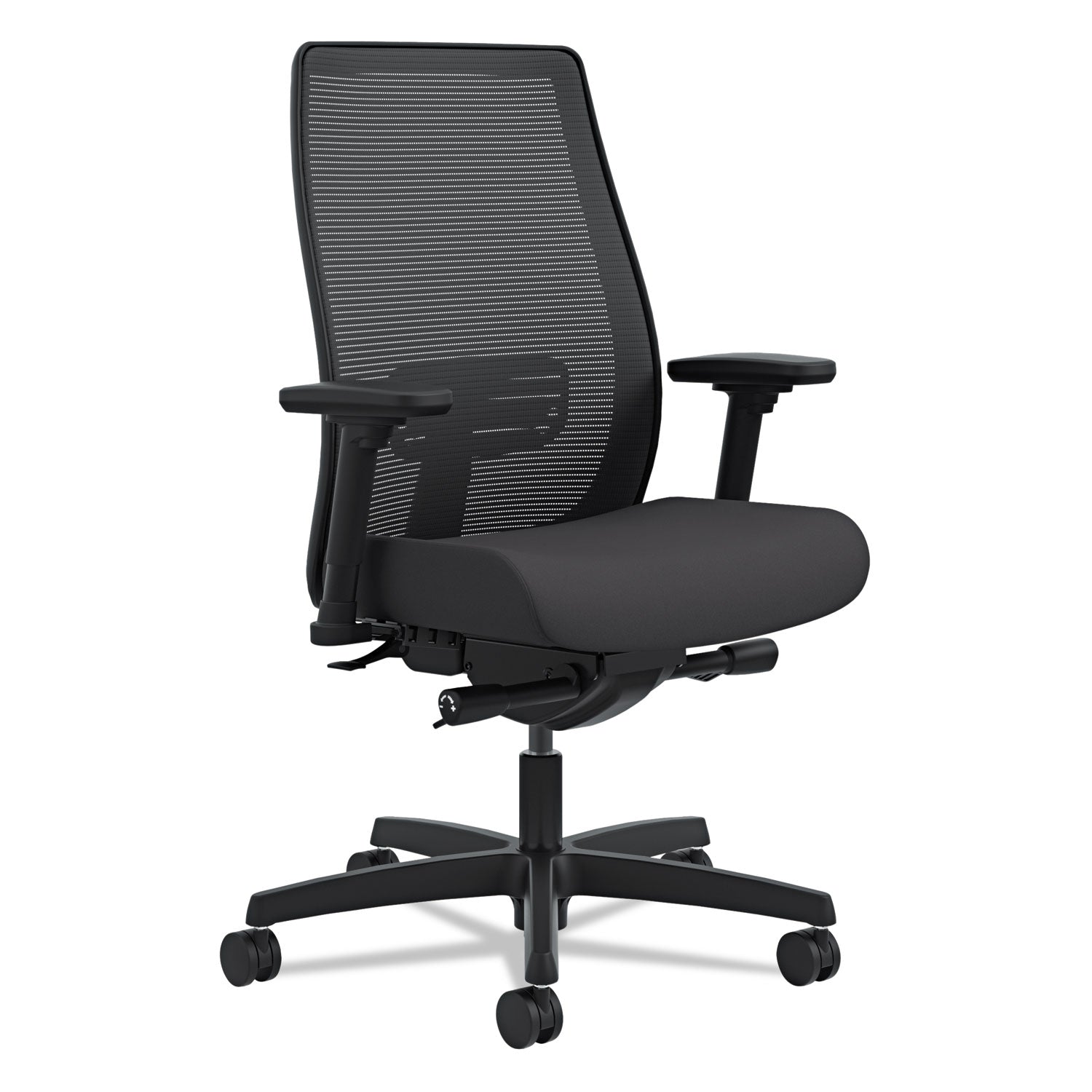 Endorse Mesh Mid-Back Work Chair, Supports Up to 300 lb, 17.5" to 21.75" Seat Height, Black