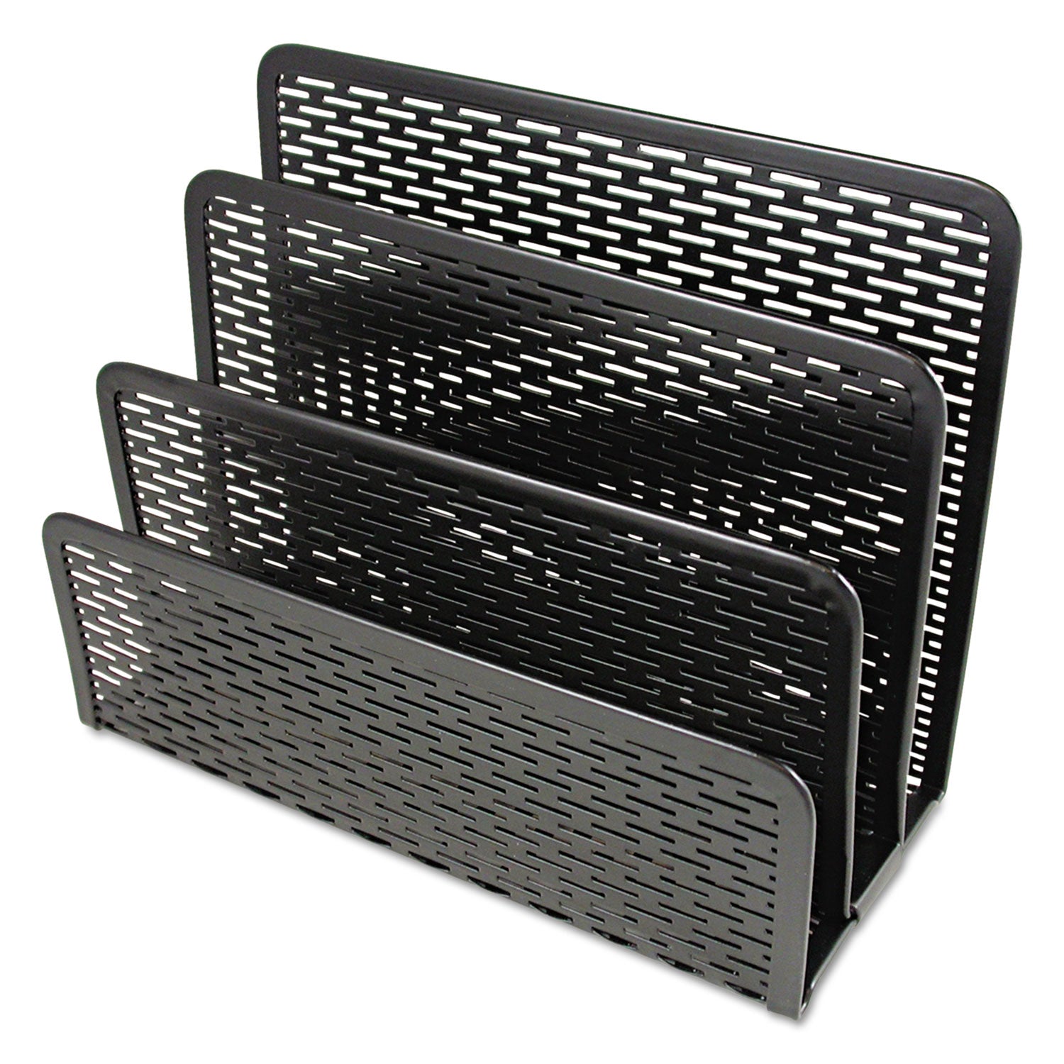 Artistic® Urban Collection Punched Metal Letter Sorter, 3 Sections, DL to A6 Size Files, 6.5" x 3.25" x 5.5", Black