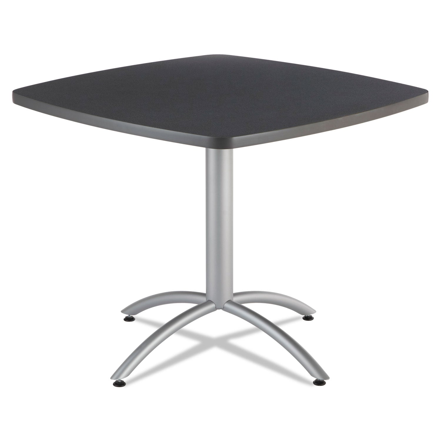 CafeWorks Cafe-Height Table, Square, 36" x 36" x 30", Graphite Granite/Silver