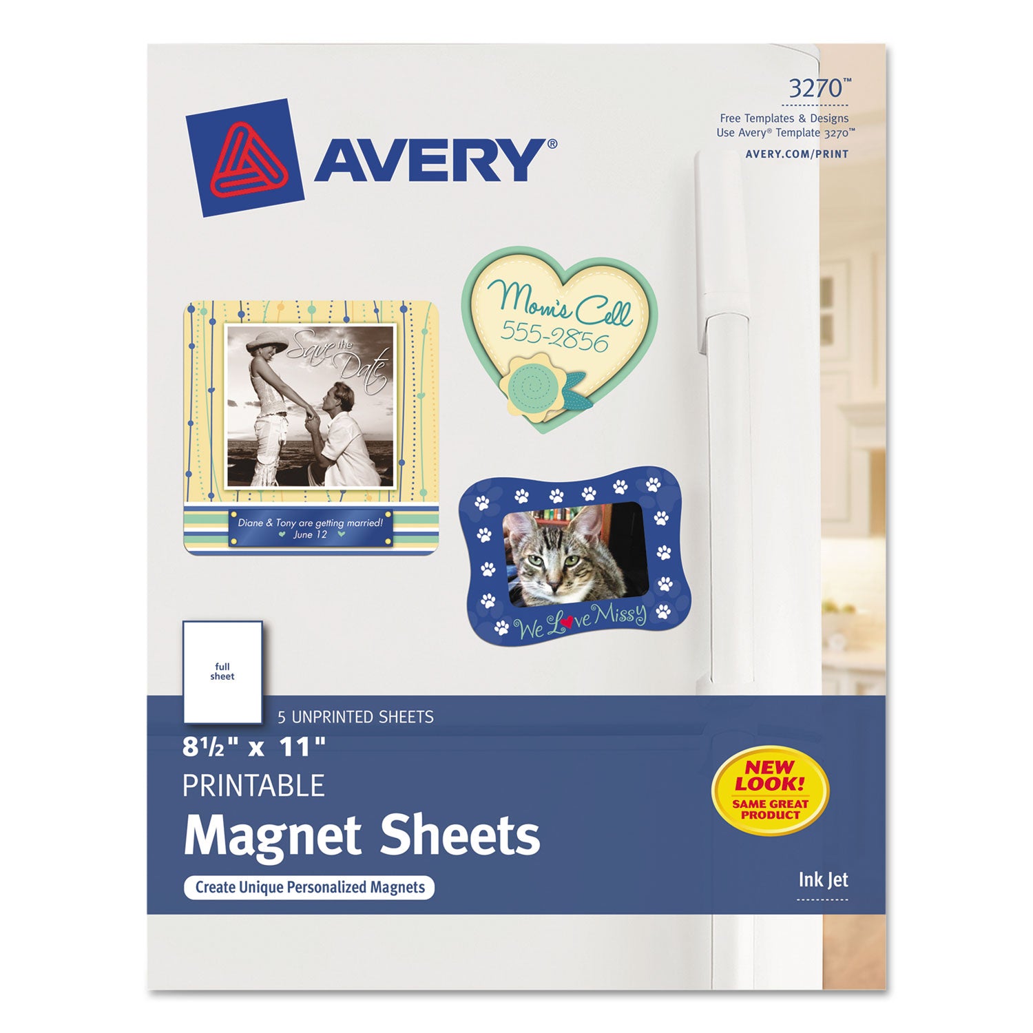 Printable Magnet Sheets, 8.5 x 11, White, 5/Pack