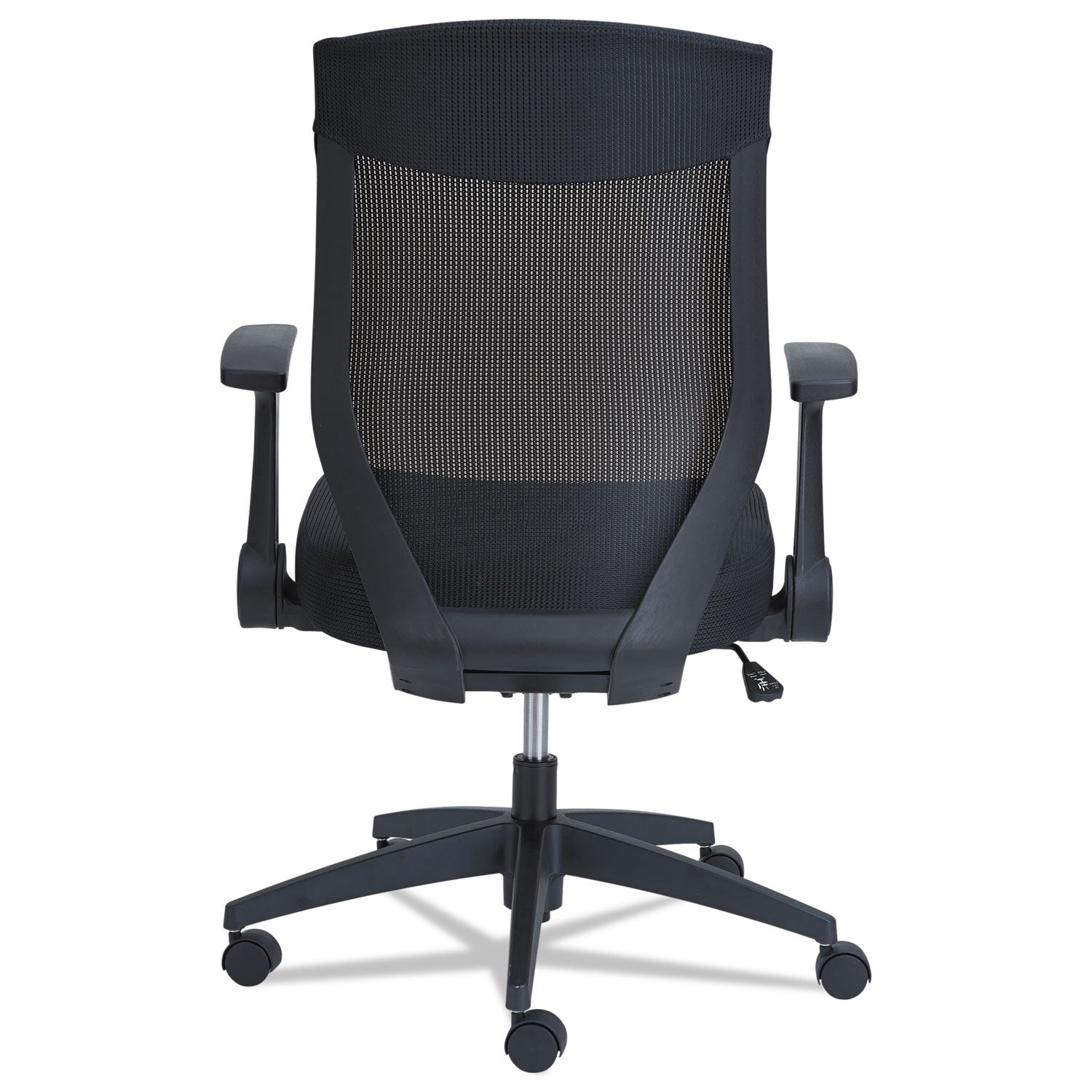 Alera® Alera EB-K Series Synchro Mid-Back Flip-Arm Mesh Chair, Supports Up to 275 lb, 18.5“ to 22.04" Seat Height, Black