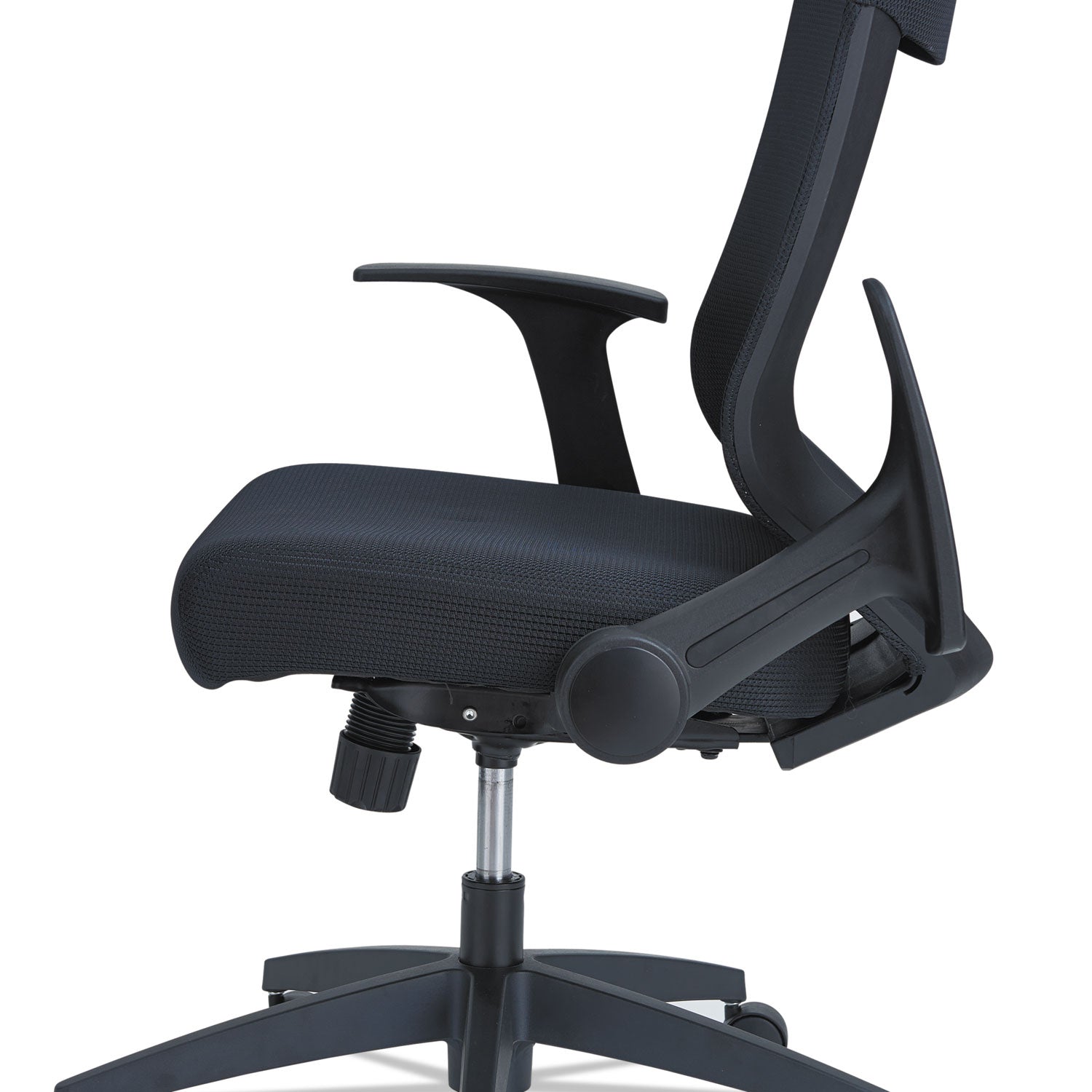 Alera® Alera EB-K Series Synchro Mid-Back Flip-Arm Mesh Chair, Supports Up to 275 lb, 18.5“ to 22.04" Seat Height, Black