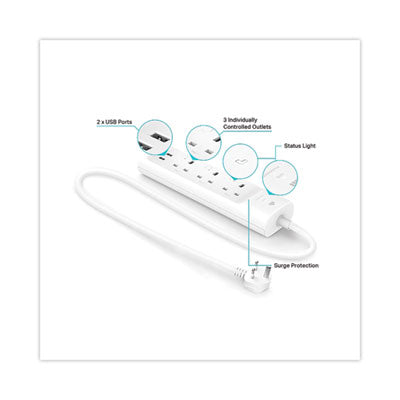 TP-Link Kasa Smart WiFi Power Strip 3-Outlet, 3 AC Outlets/2 USB Ports, White Flipcost Flipcost