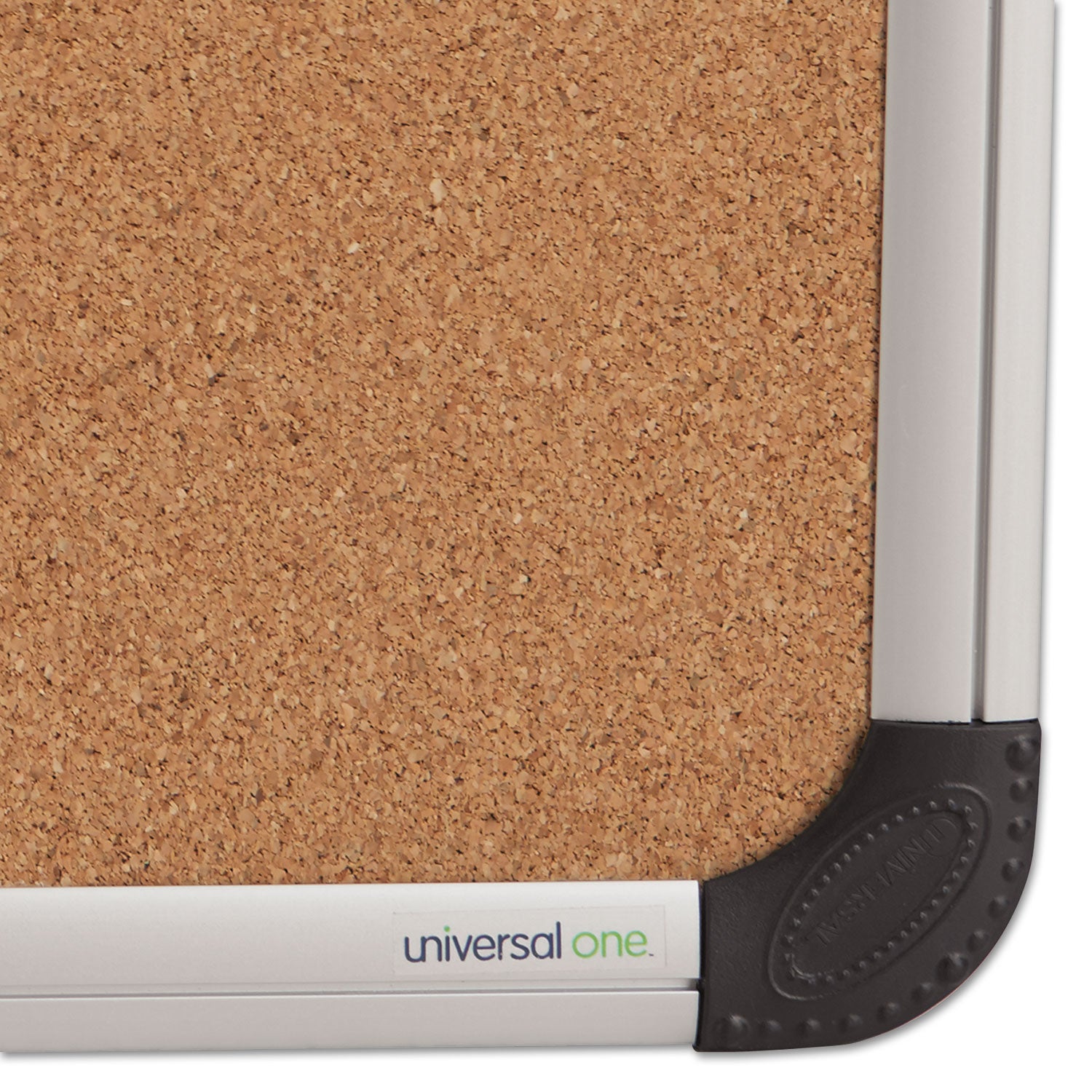 Universal® Cork Board with Aluminum Frame, 24 x 18, Tan Surface