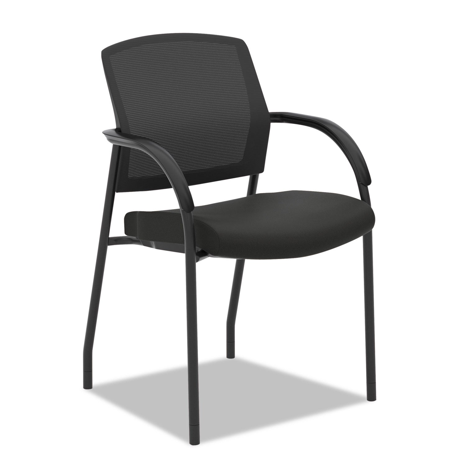 HON® Lota Series Guest Side Chair, 23" x 24.75" x 34.5", Black Seat, Black Back, Black Base