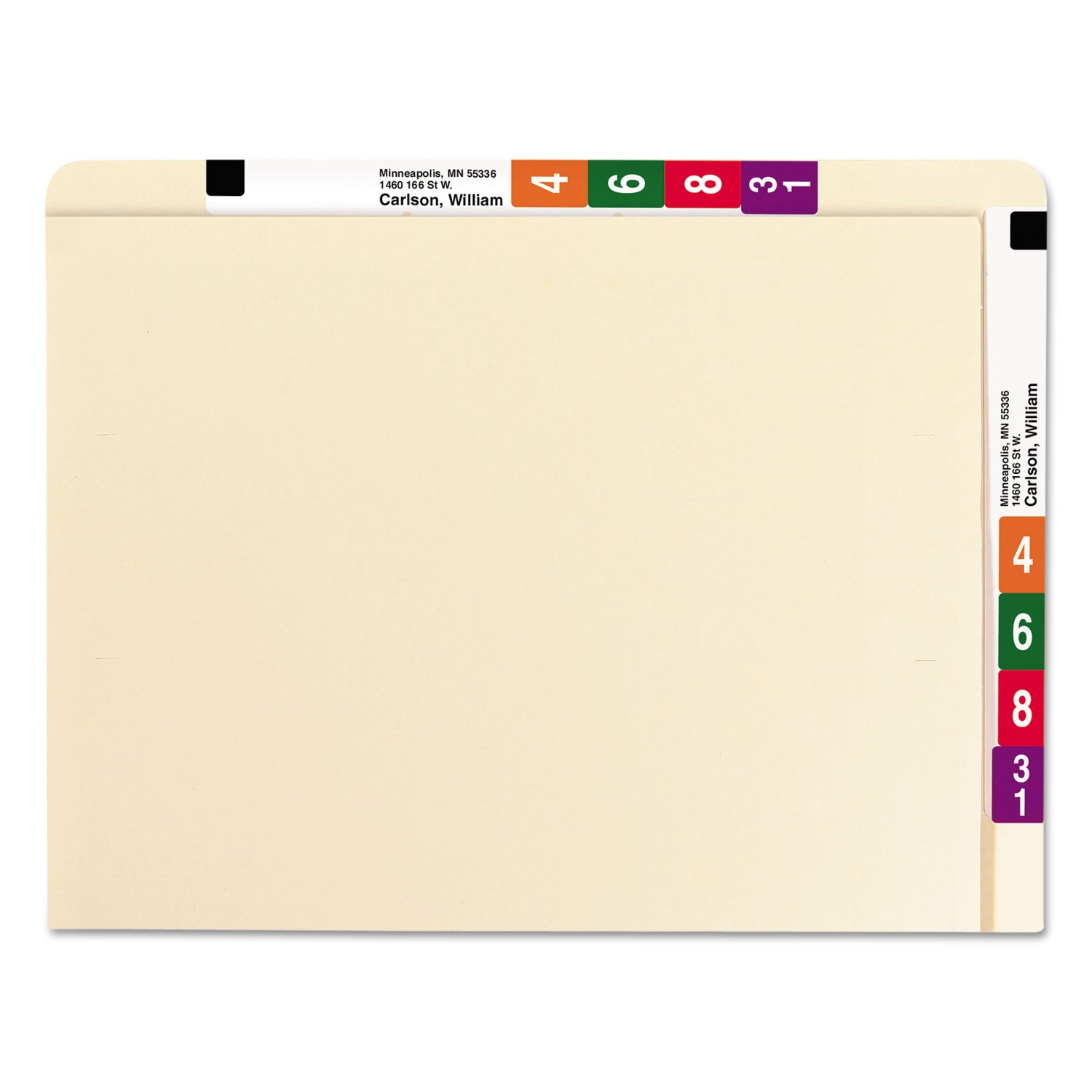 Smead™ Heavyweight Manila End Tab Conversion File Folders, Straight Tabs, Letter Size, 0.75" Expansion, Manila, 100/Box