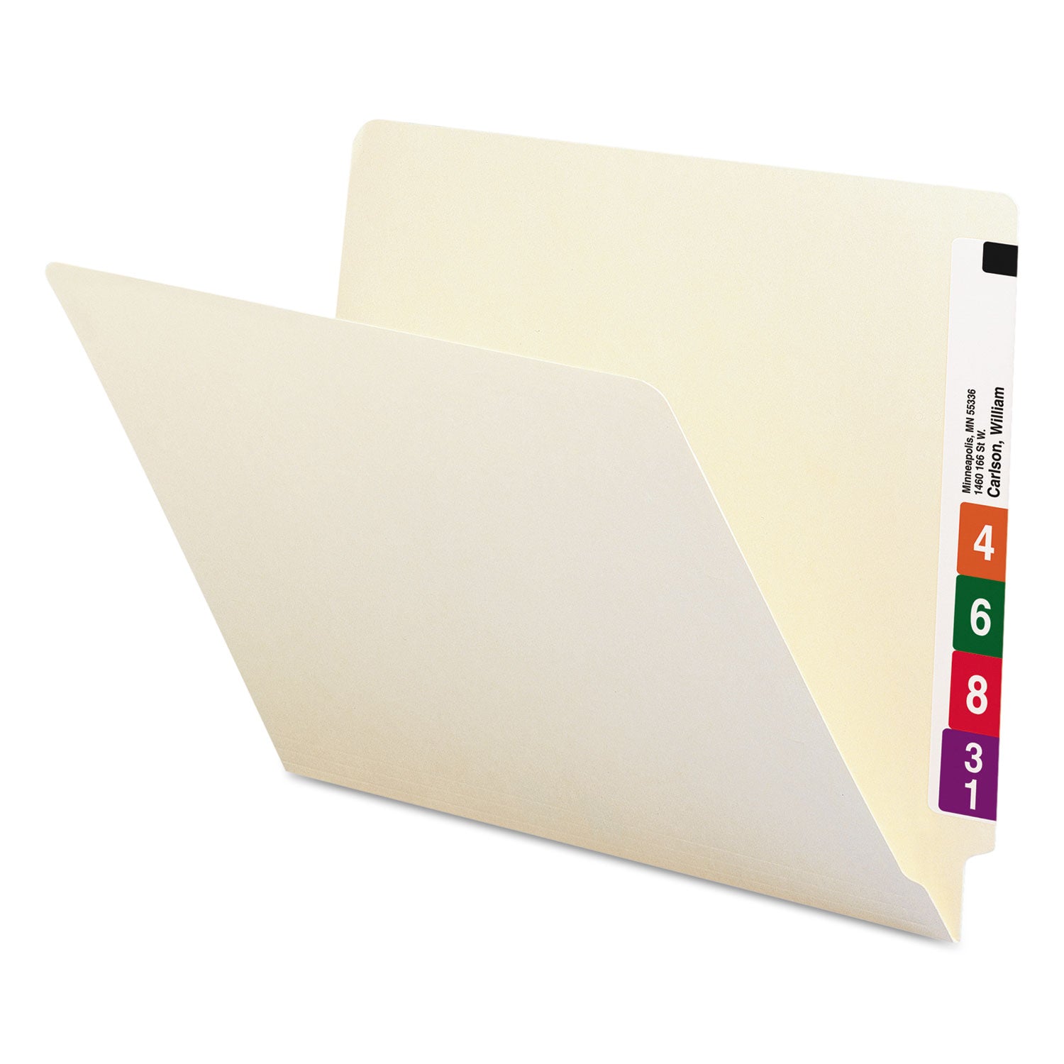 Smead™ Heavyweight Manila End Tab Folders, 9.5" High Front, Straight 1-Ply Tabs, Letter Size, 0.75" Expansion, Manila, 100/Box