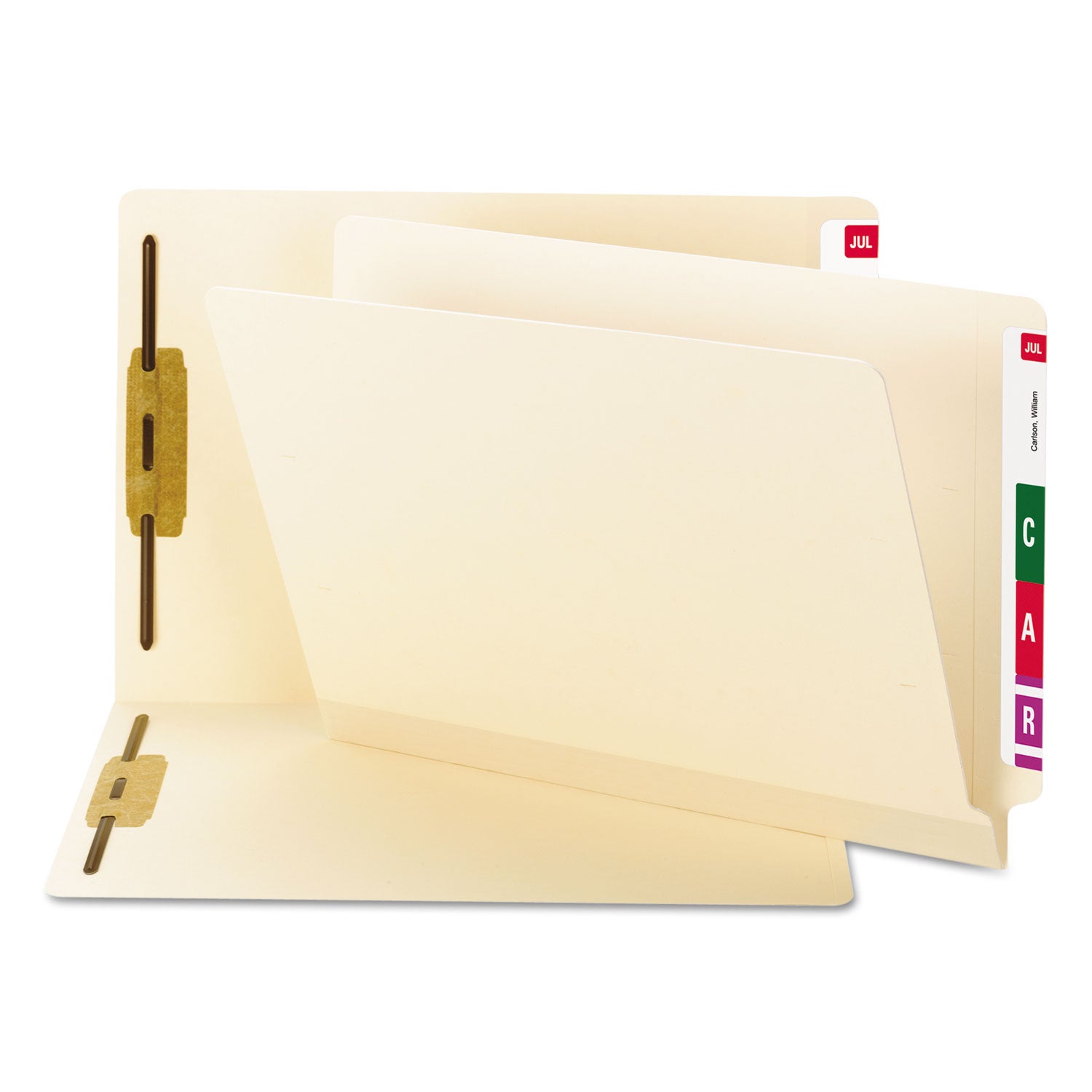 Smead™ TUFF Laminated Fastener Folders with Reinforced Tab, 0.75" Expansion, 2 Fasteners, Letter Size, Manila Exterior, 50/Box