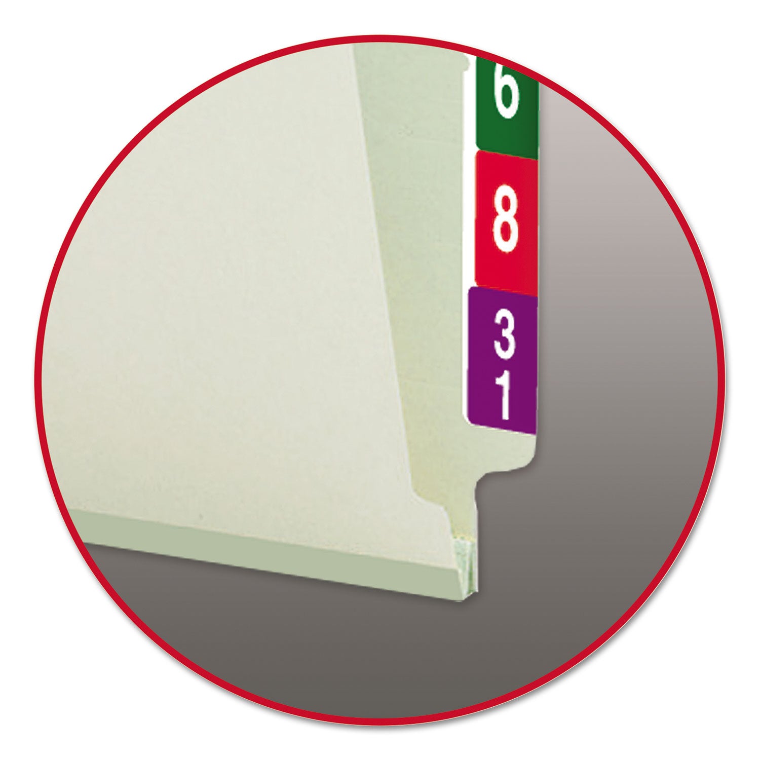 Smead™ End Tab Pressboard Classification Folders, Two SafeSHIELD Coated Fasteners, 1" Expansion, Legal Size, Gray-Green, 25/Box