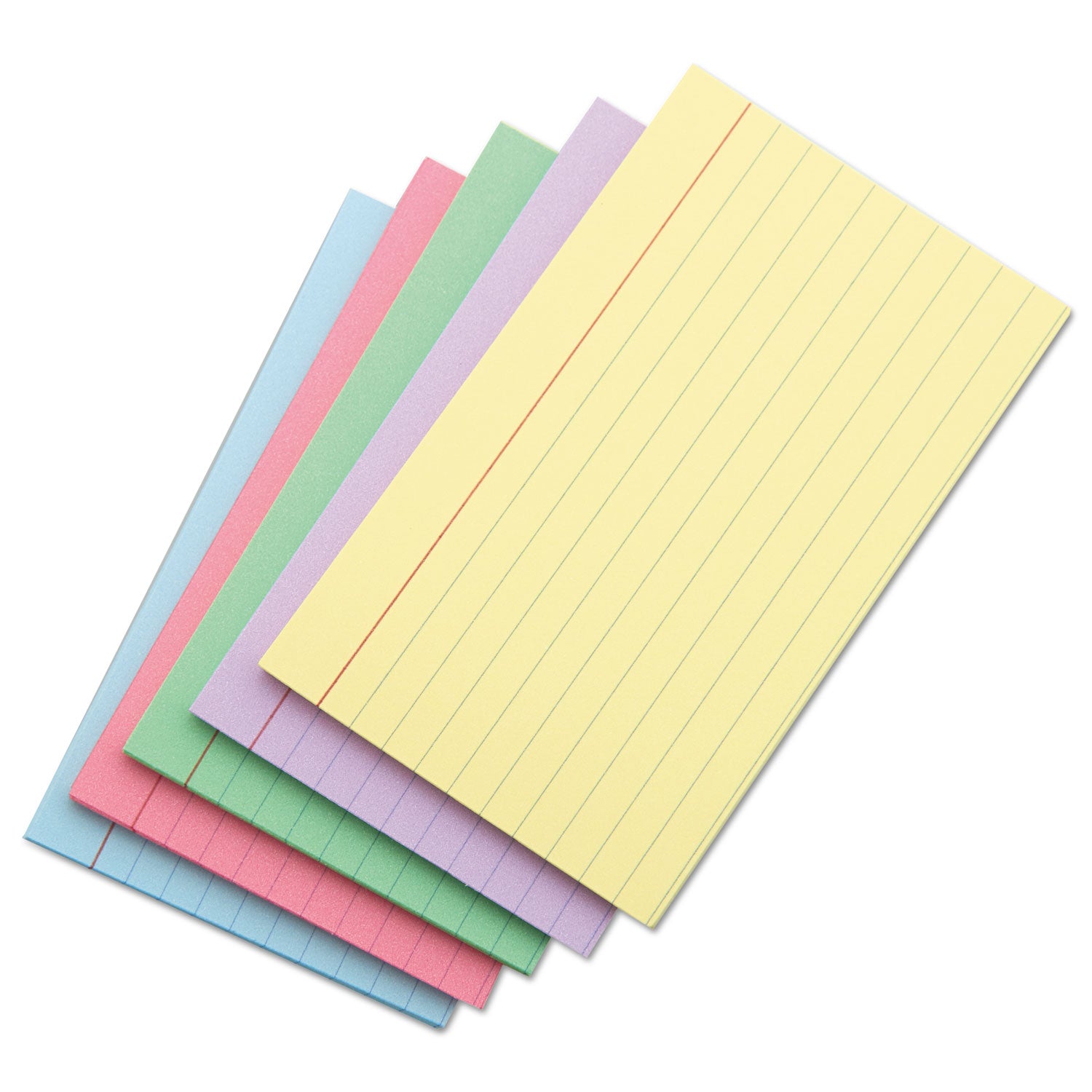 Universal® Index Cards, Ruled, 4 x 6, Assorted, 100/Pack