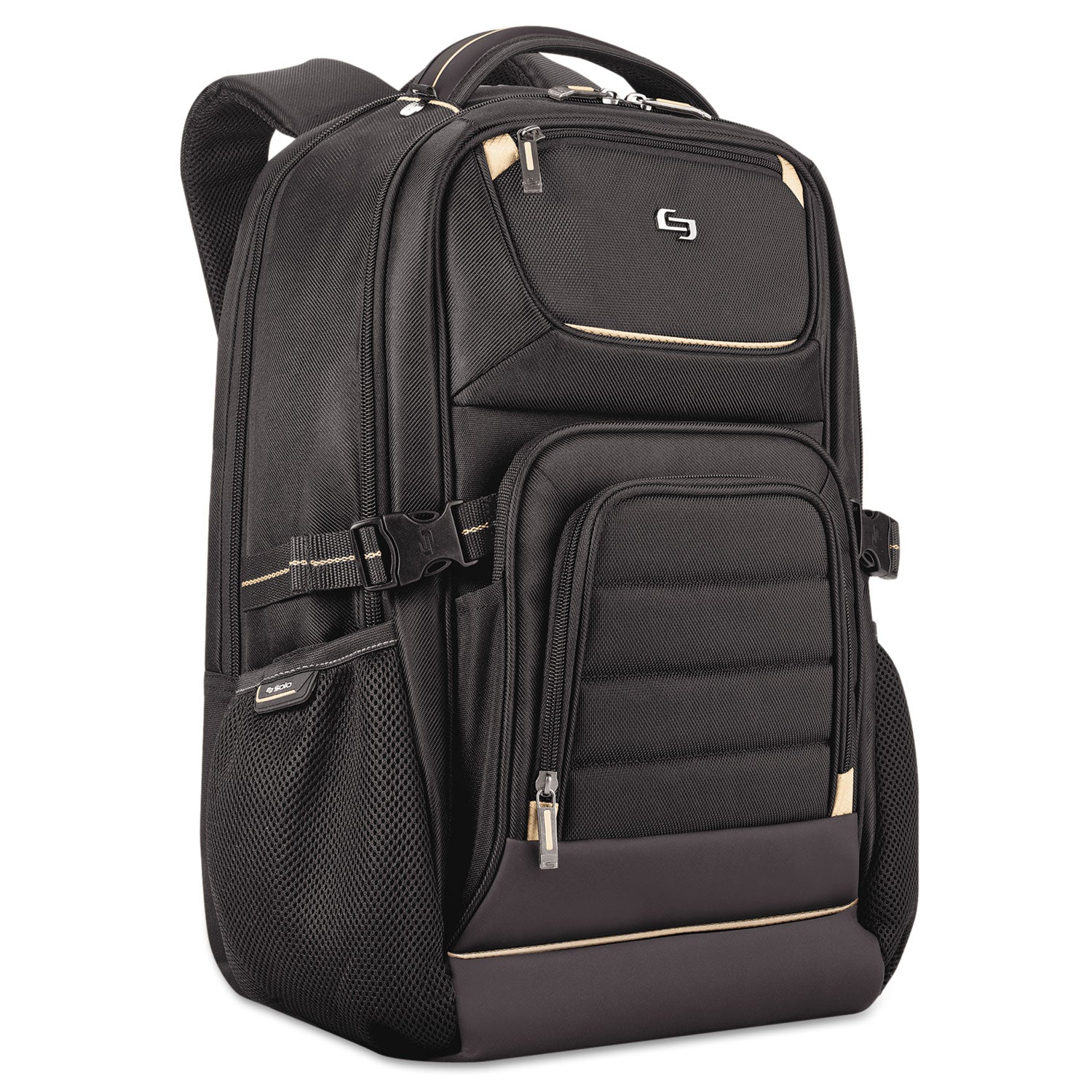 Solo Pro Backpack, Fits Devices Up to 17.3", Polyester, 12.25 x 6.75 x 17.5, Black