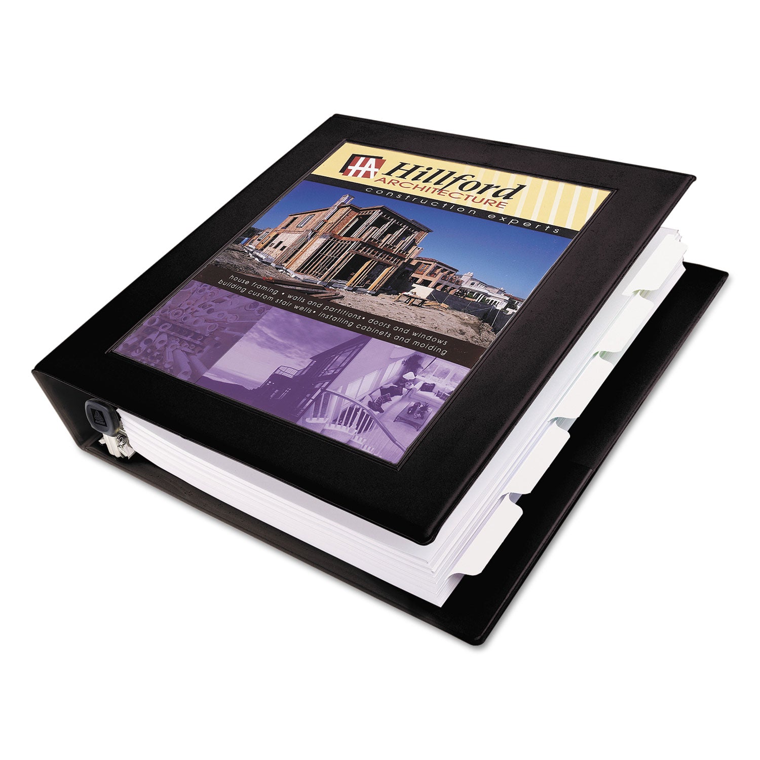 Framed View Heavy-Duty Binders, 3 Rings, 1.5" Capacity, 11 x 8.5, Black